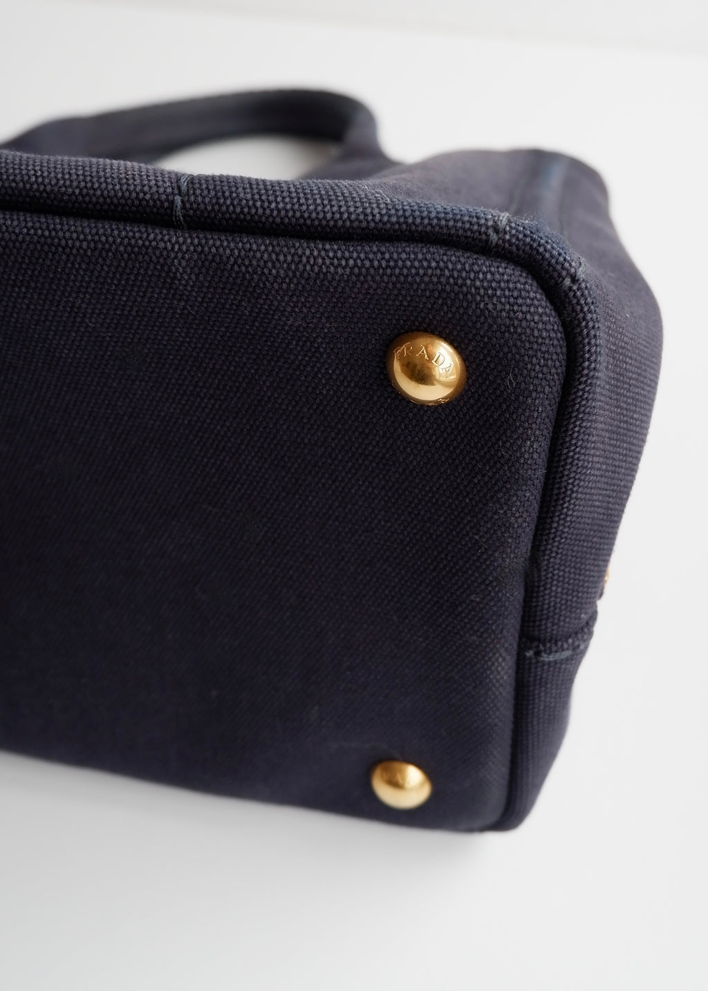 Authentic Preowned Prada Navy Canvas Canapa Two Way Bag