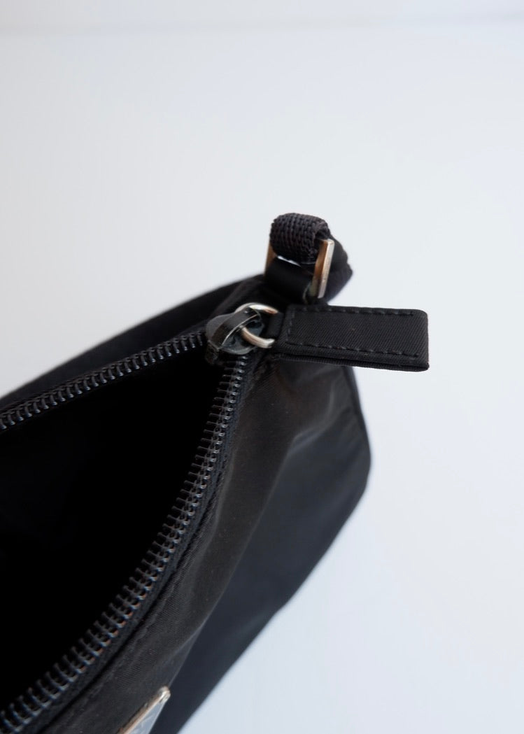 Preowned Prada Black Nylon Pochette Shoulder Bag