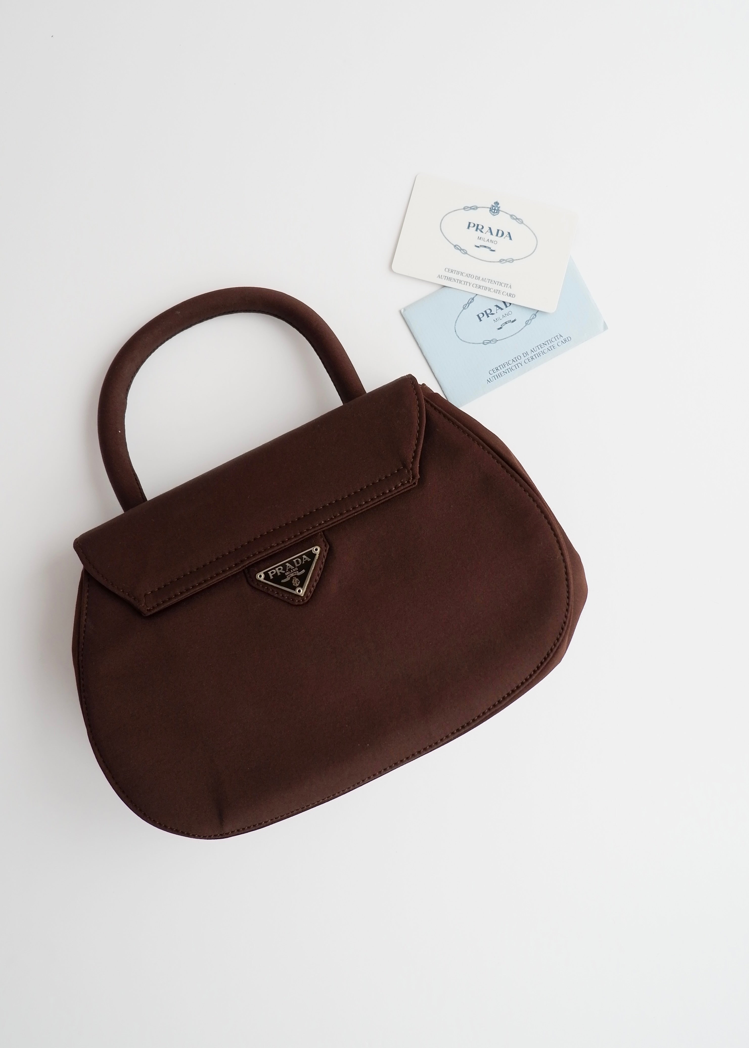 Authentic Preowned Prada Nylon Brown Nylon Top Handle Bag