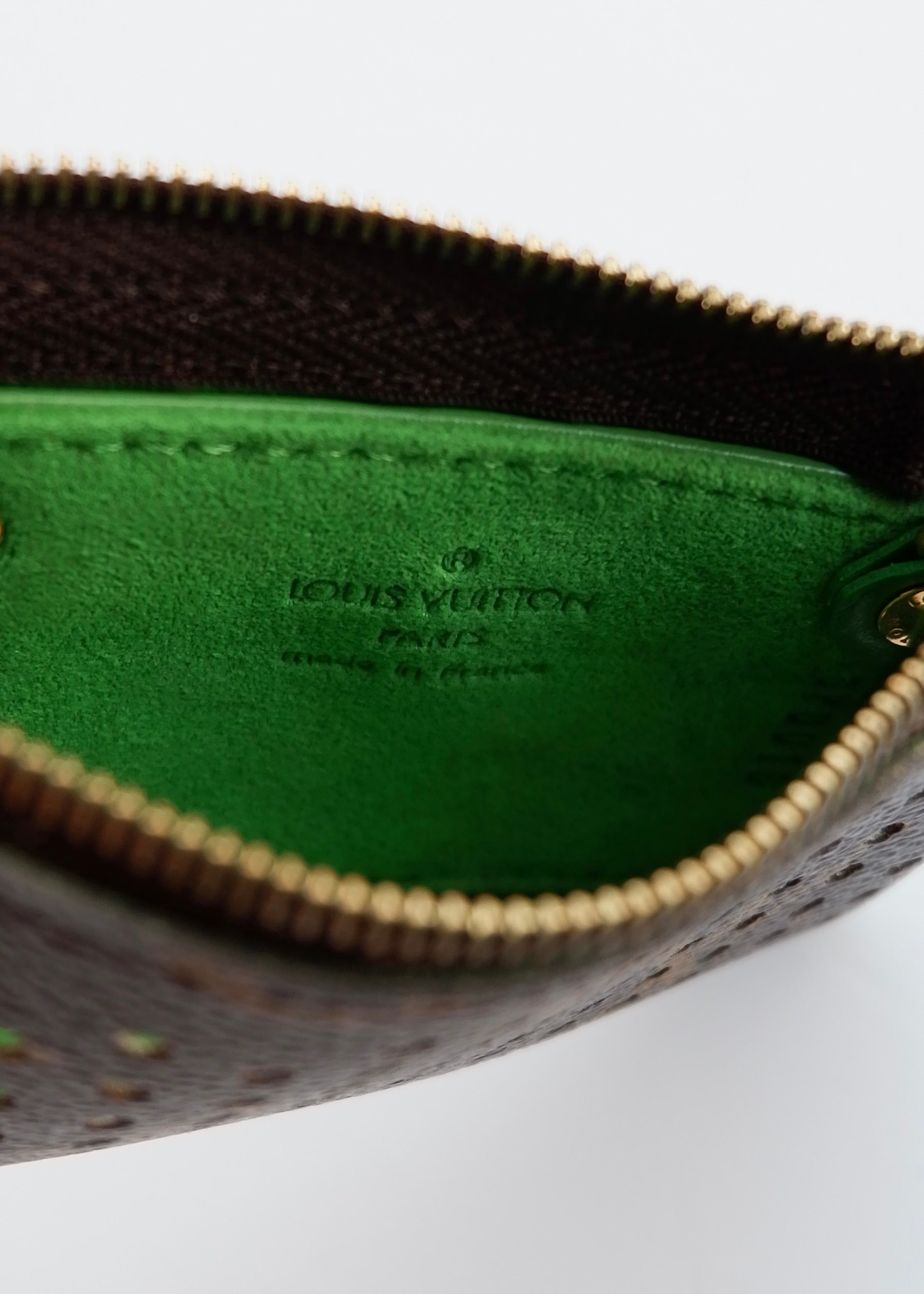 Authentic Preowned Louis Vuitton Limited Edition Monogram Green Perforated Pochette Cle