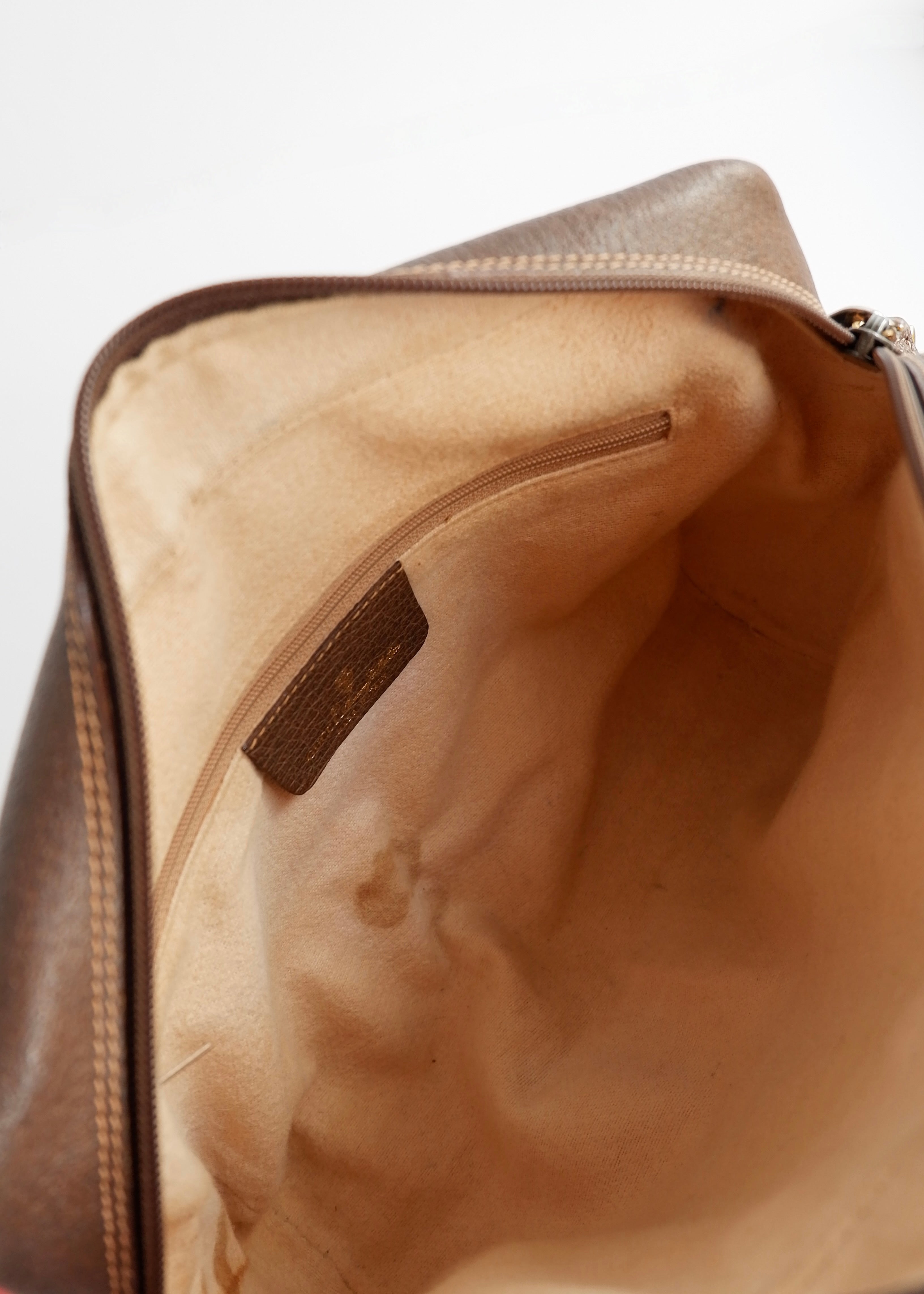 Authentic Preowned Vintage Gucci Brown GG Coated Canvas Crossbody Bag