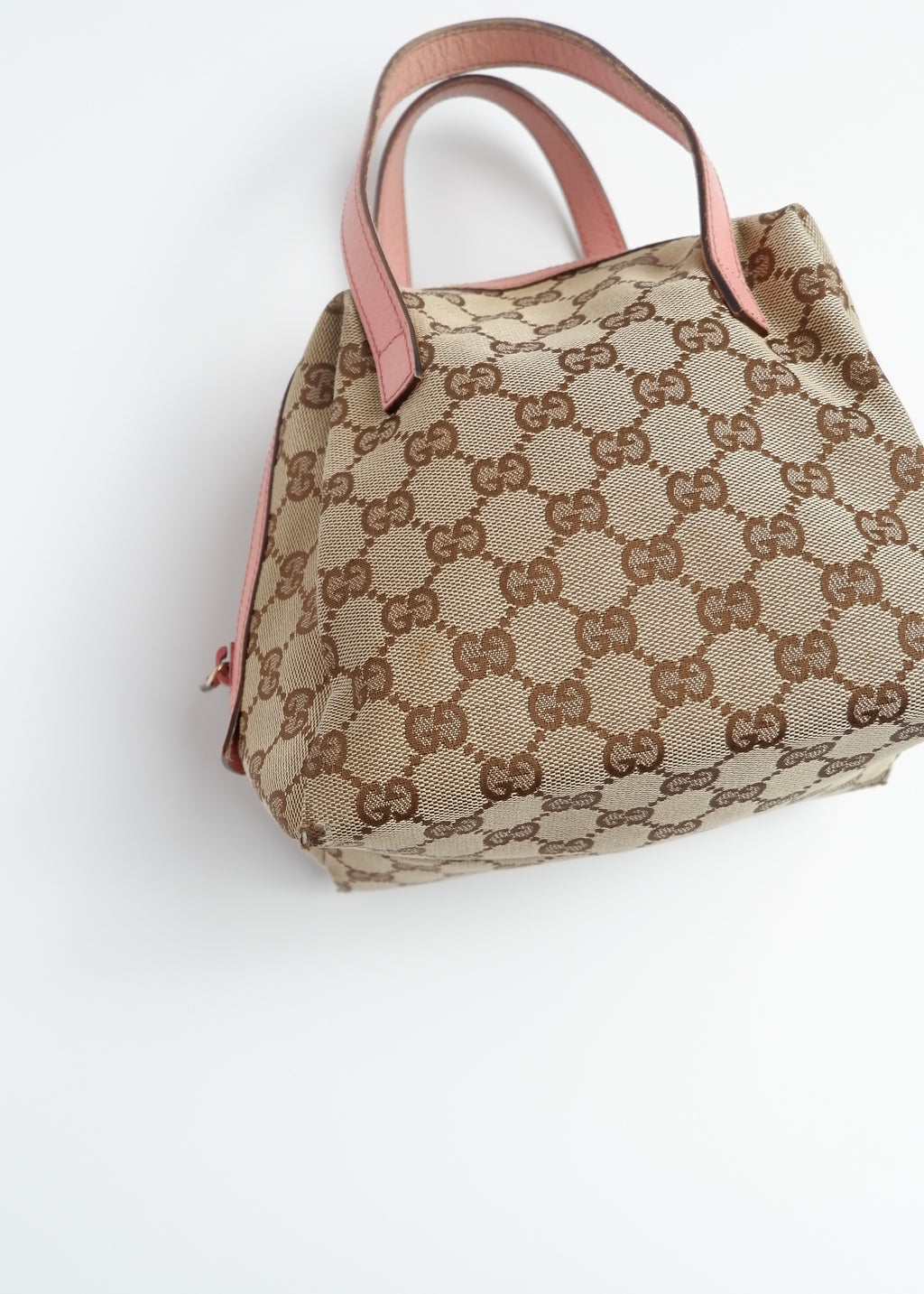 Authentic Preowned Gucci GG Canvas Pink Tofu Handbag