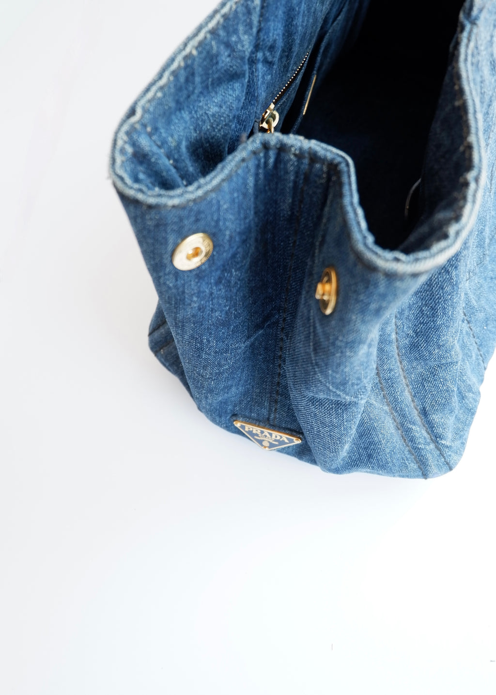 Authentic Preowned Prada Navy Denim Canapa Tote Bag