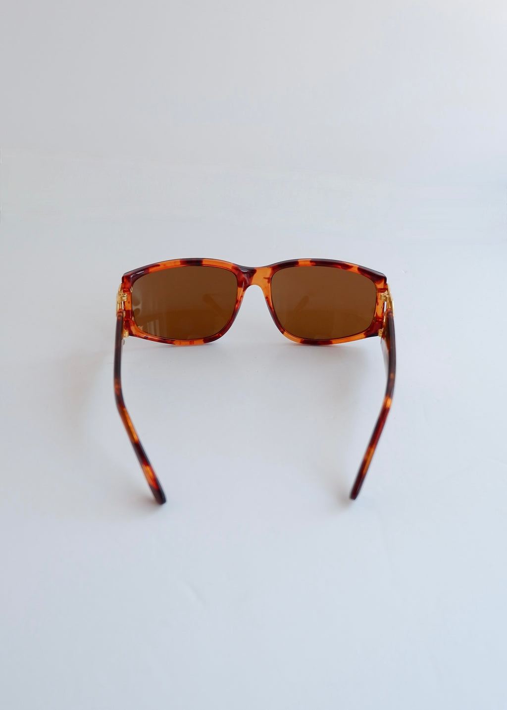 Preowned Vintage Chanel Brown Acetate Tortoise Square Frame Sunglasses
