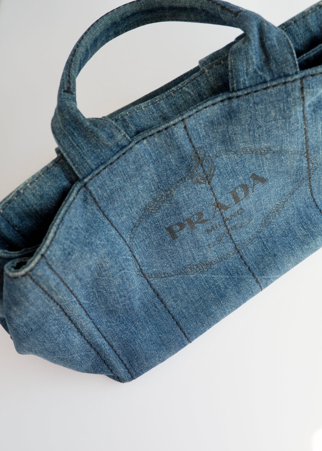 Authentic Preowned Prada Navy Denim Canapa Tote Bag