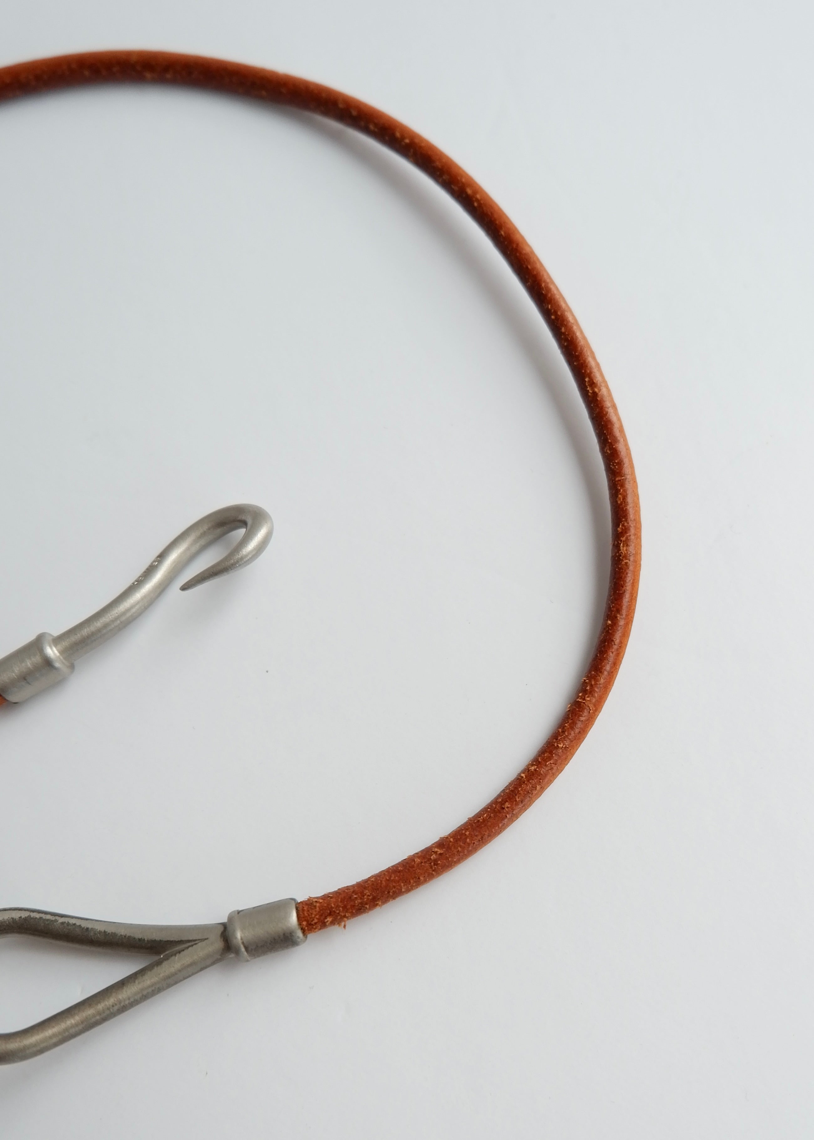 Authentic Preowned Hermes Brown Leather Knot Bracelet