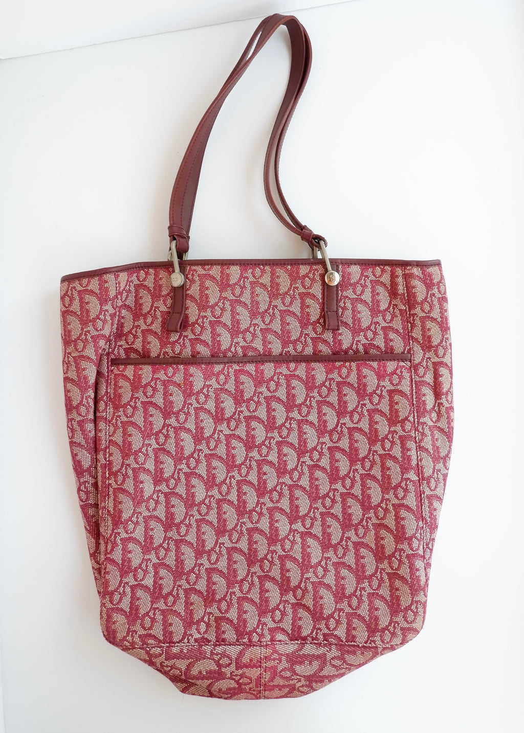 Sac fourre-tout Dior Oblique en toile rouge d'occasion authentique