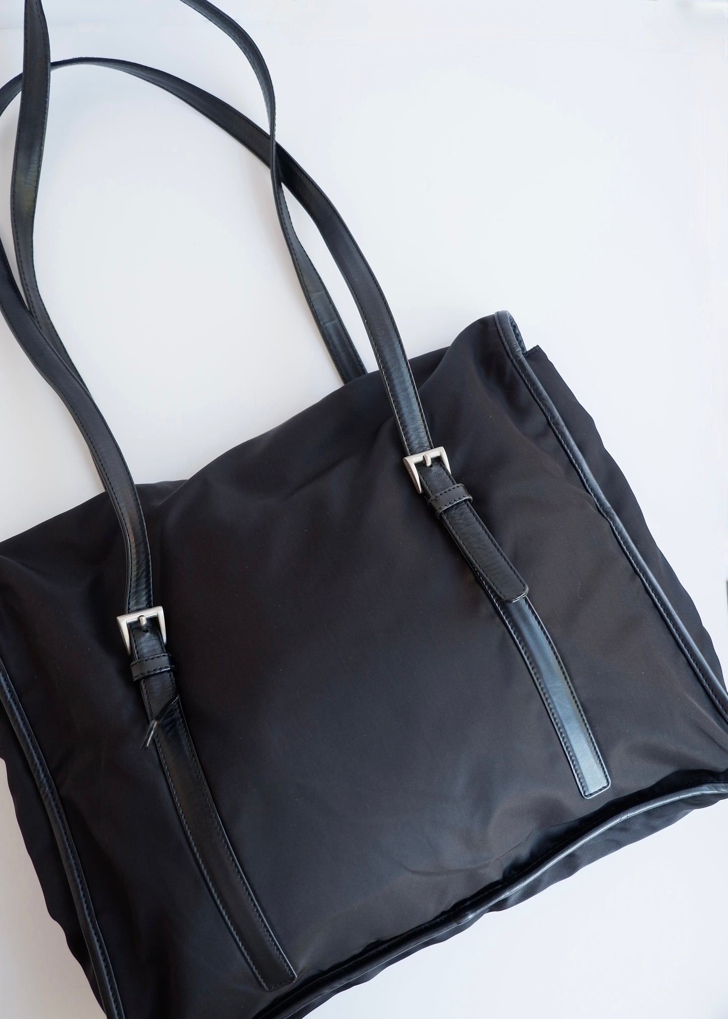 Authentic Preowned Prada Black Nylon/ Leather Tote Bag