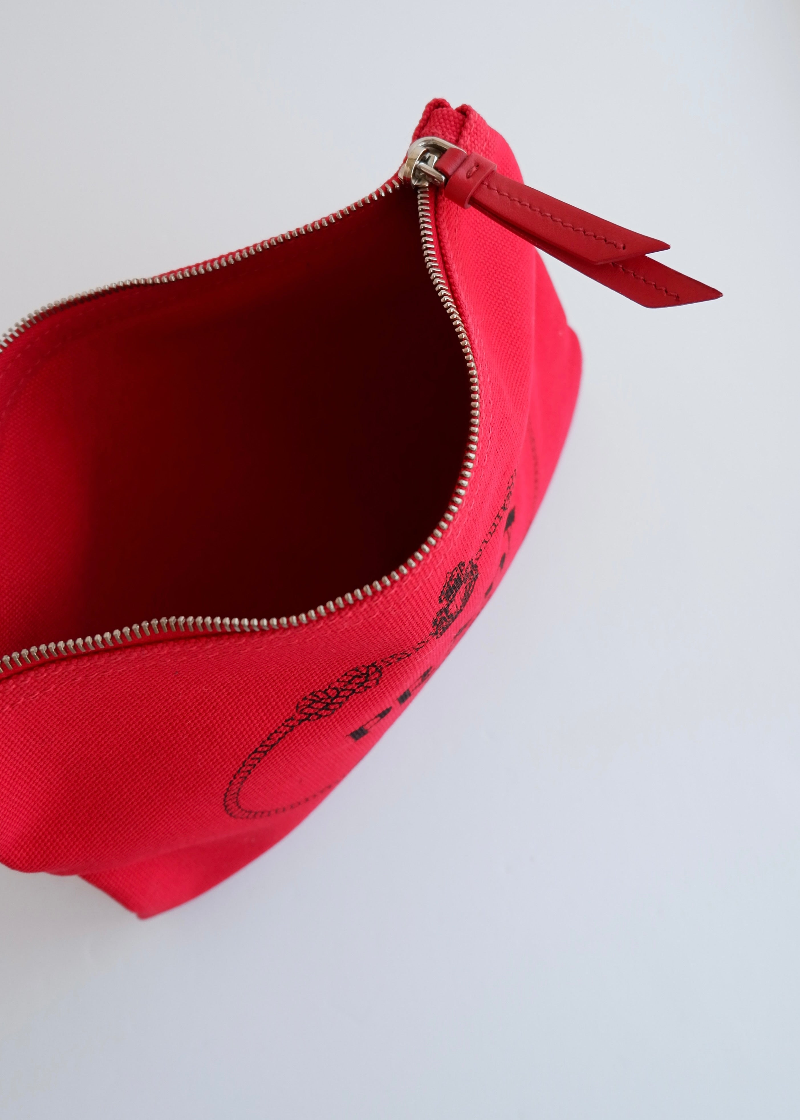 Authentic Preowned Prada Red Canvas/ Transparent Tote Bag
