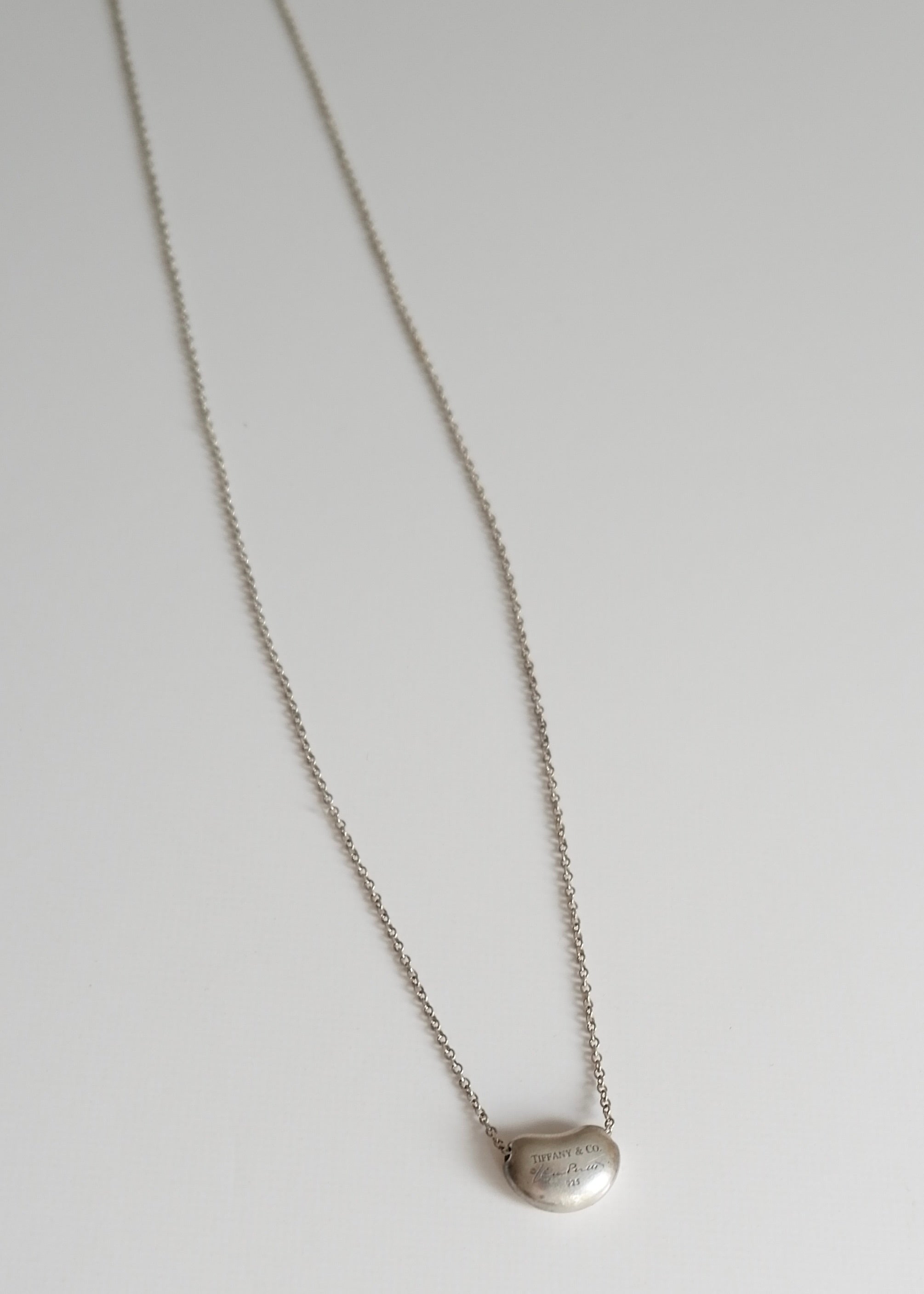 Authentique collier Tiffany en argent avec pendentif haricot d'occasion