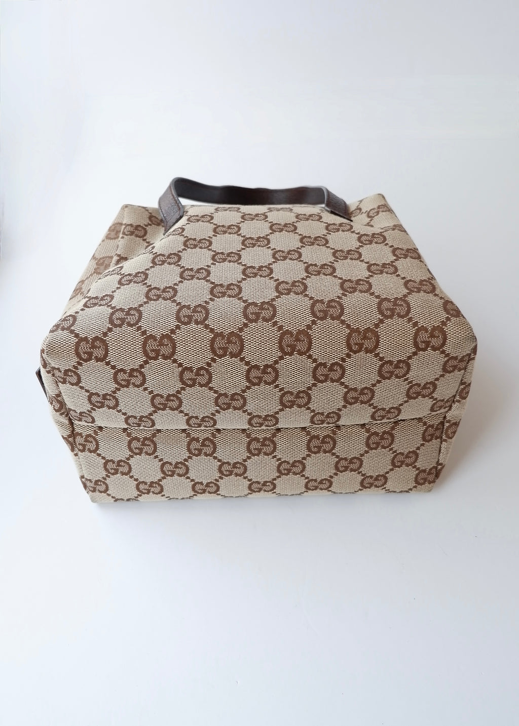 Preowned Gucci Brown GG Canvas Tofu Handbag