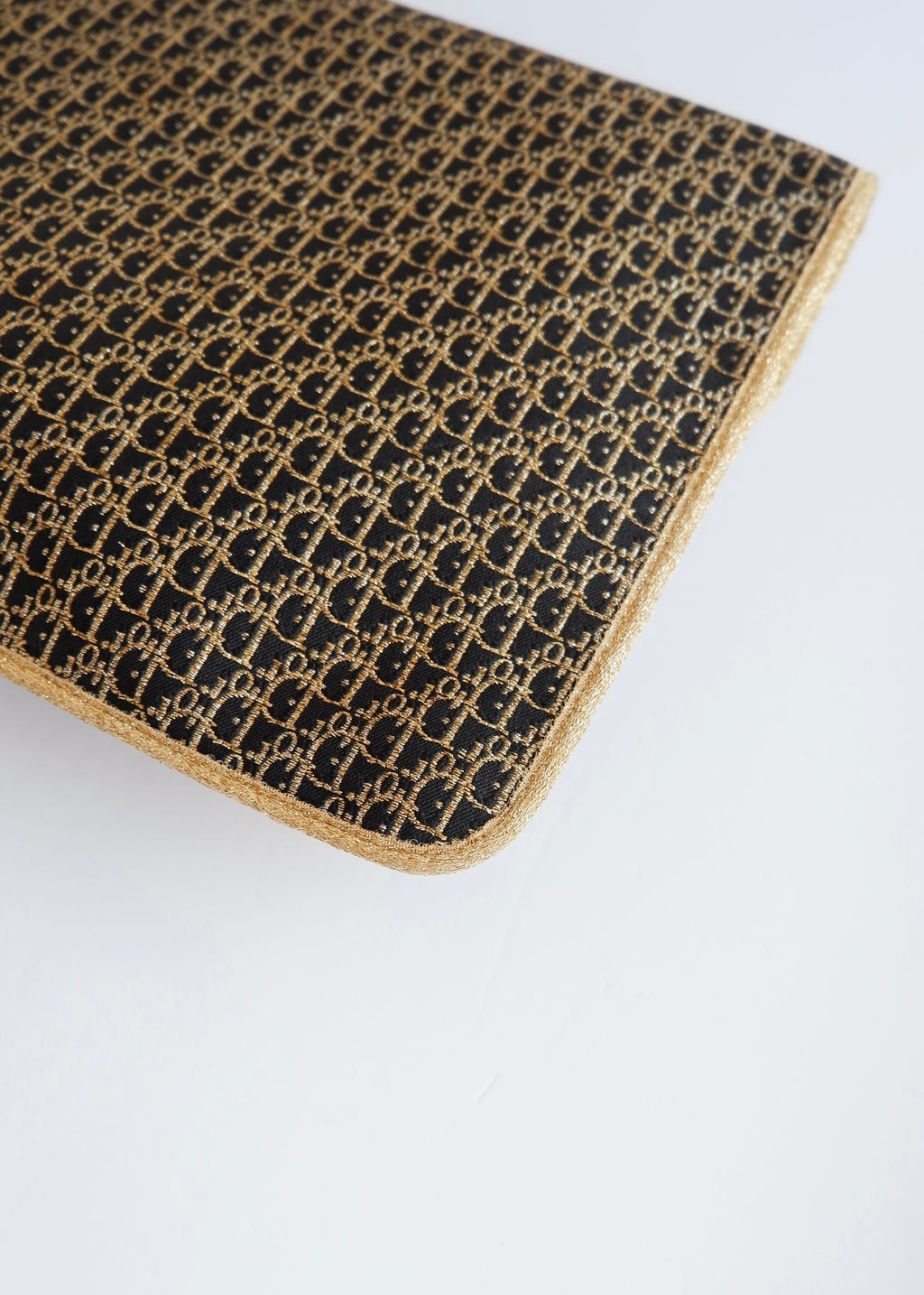 Preowned Vintage Christian Dior Navy/ Gold Fabric Pouch