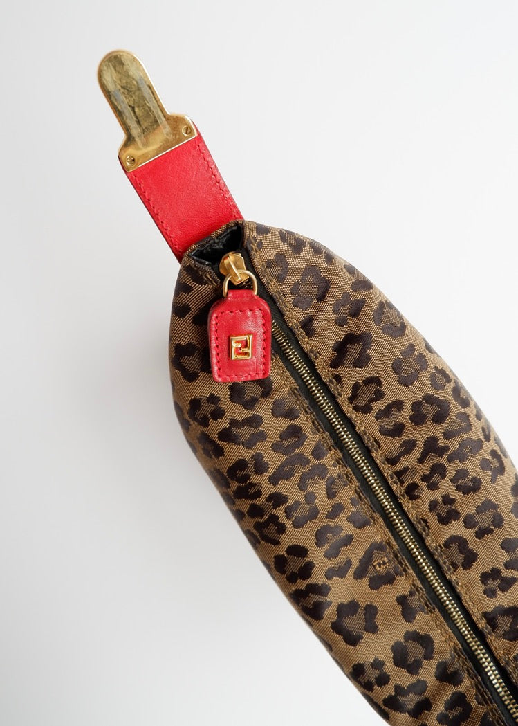Authentic Preowned Vintage Fendi Animal Print Hand Pouch