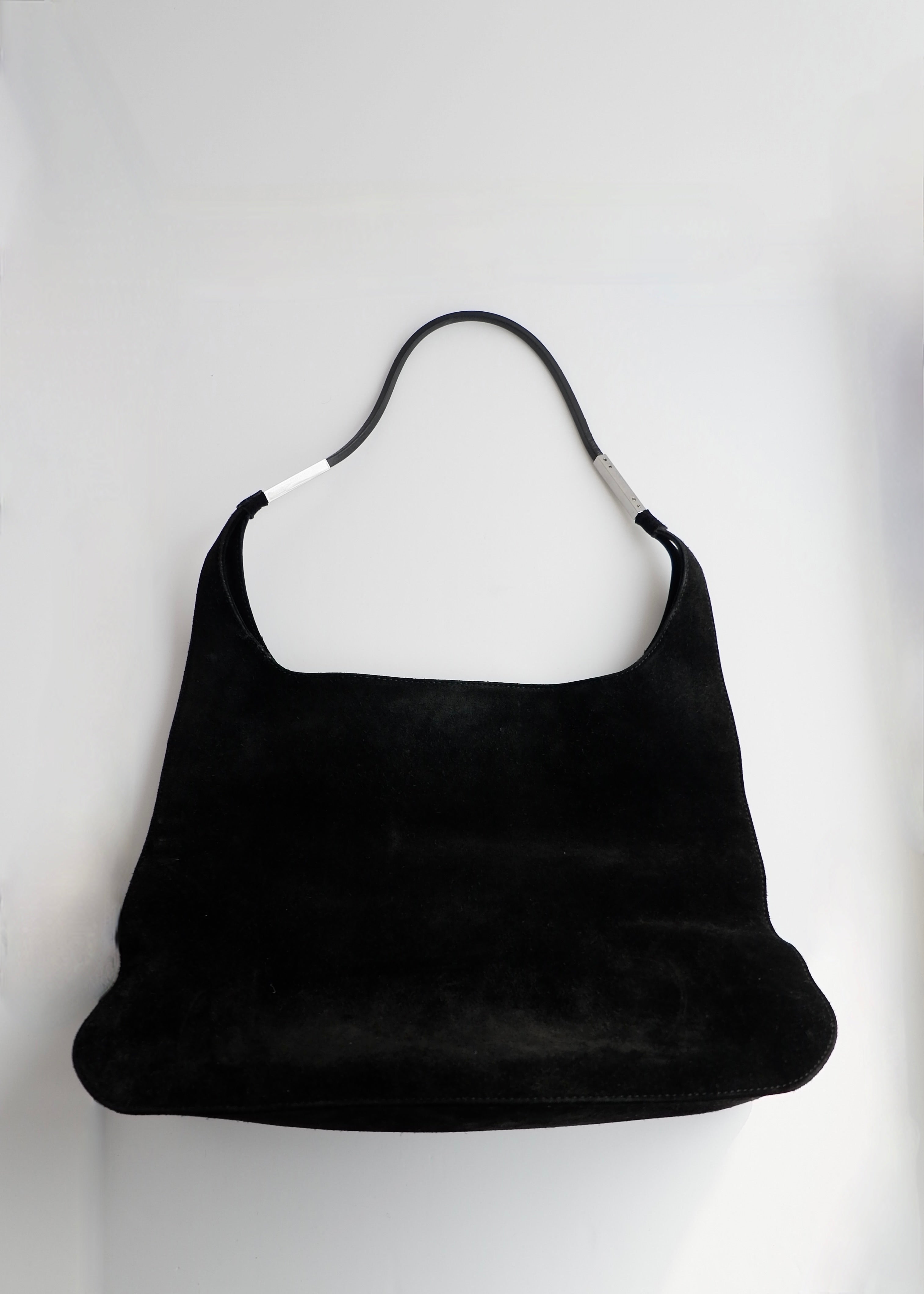 Authentic Preowned Gucci Black Suede Hobo Shoulder Bag