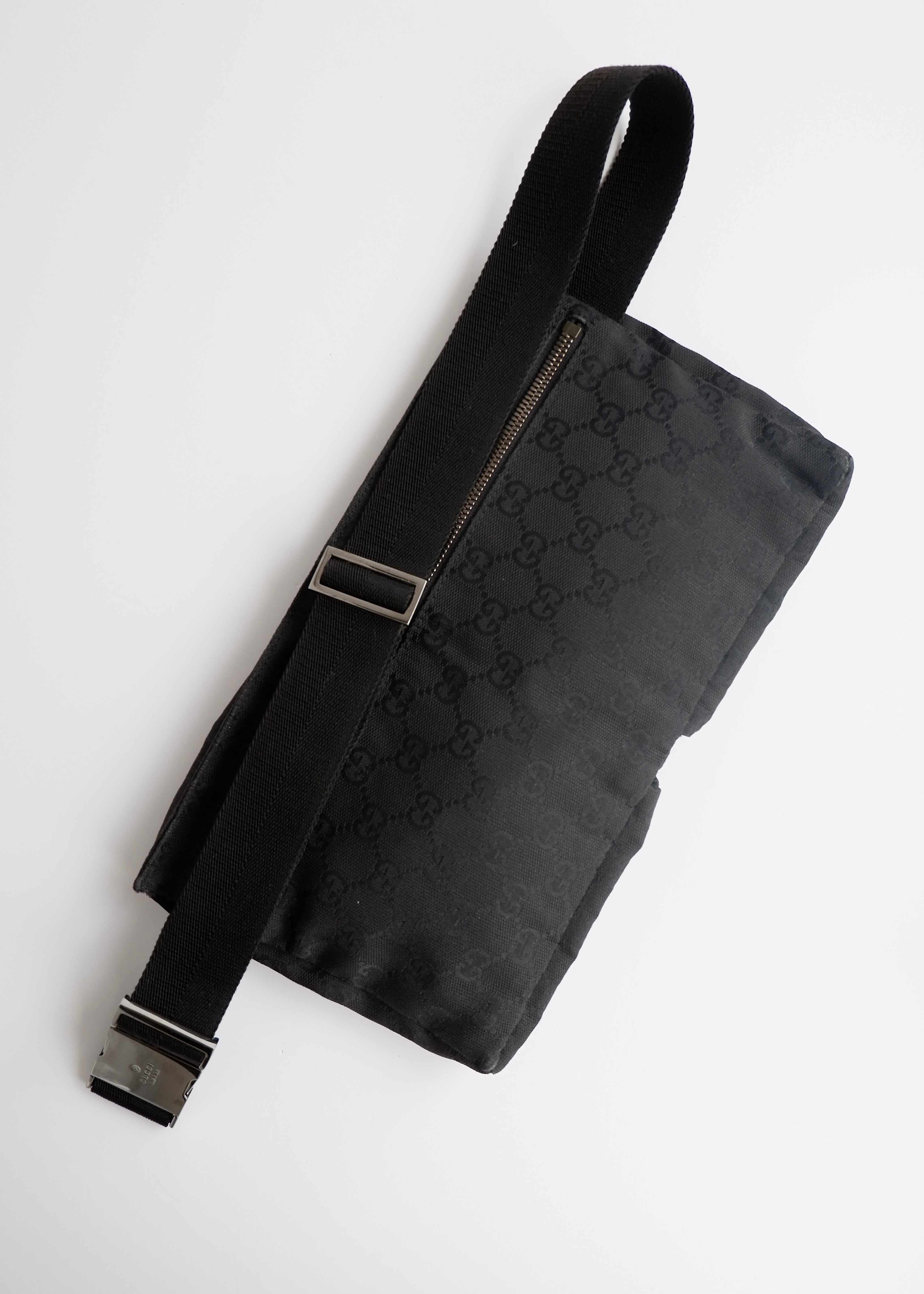 Authentic Preowned Gucci Black GG Canvas Belt Bag