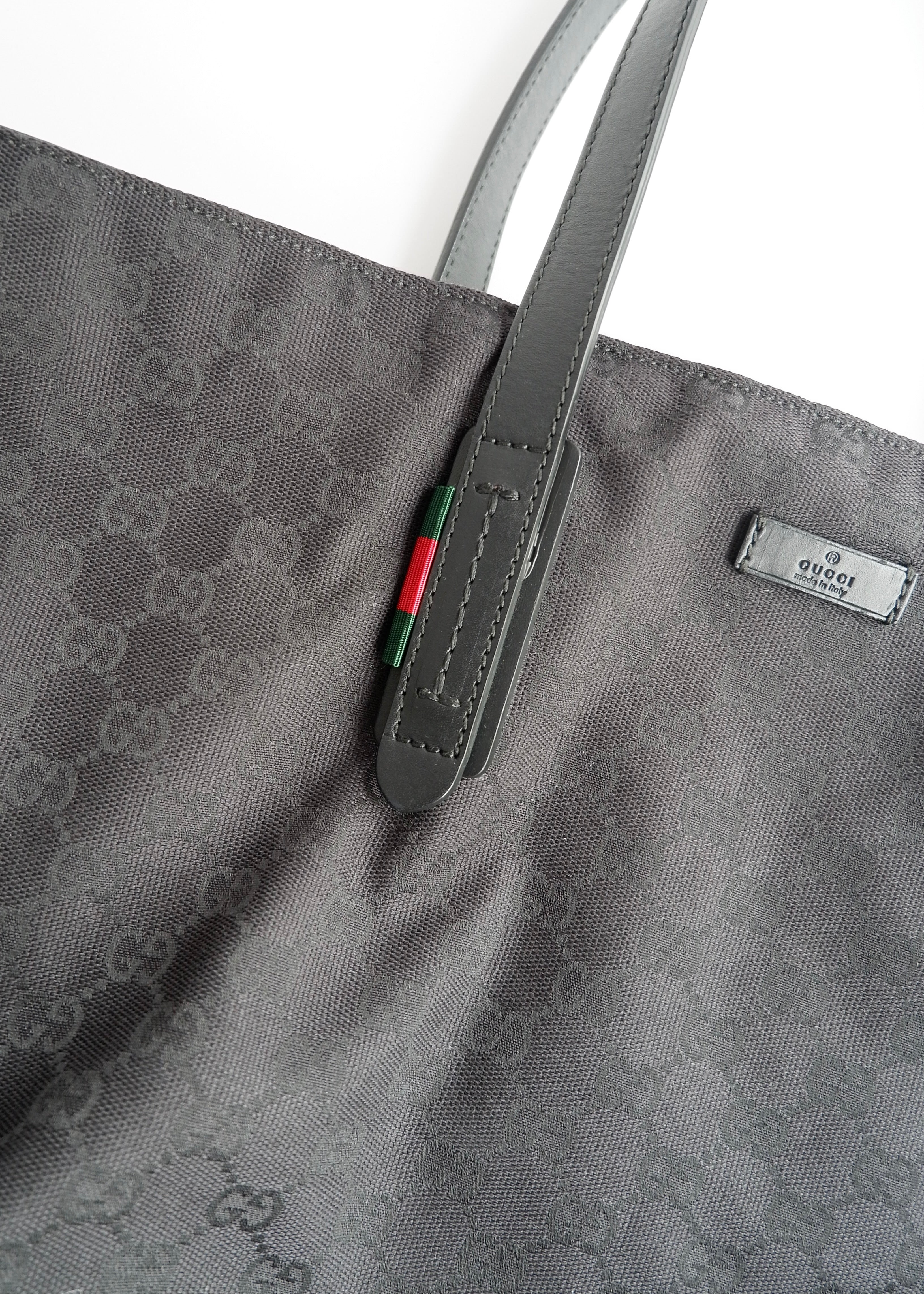 Authentic Preowned Gucci Black GG Canvas Extra Large Shoulder Tote