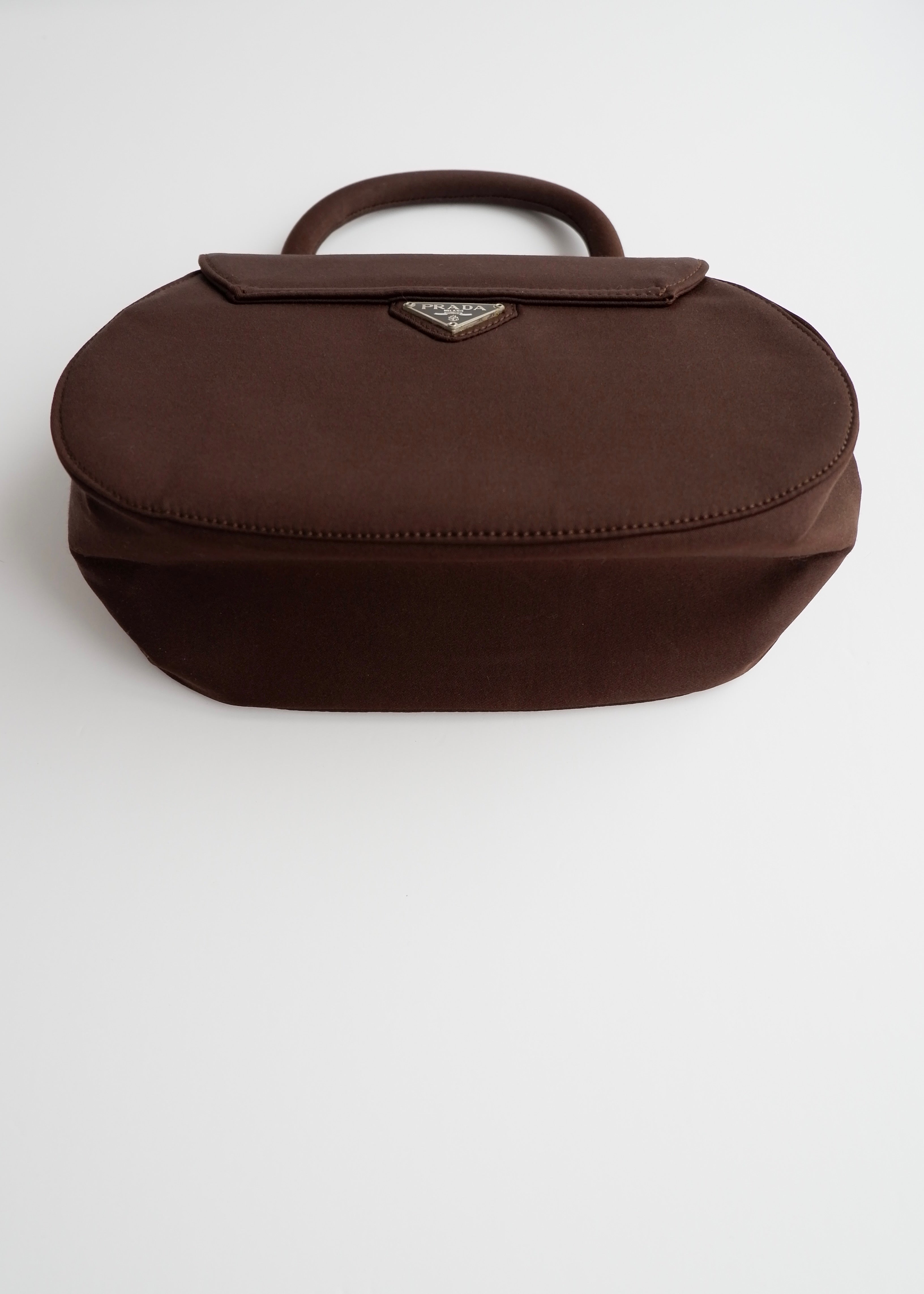 Authentic Preowned Prada Nylon Brown Nylon Top Handle Bag