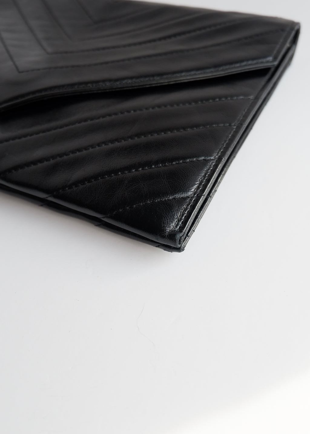 Authentic Preowned Vintage Yves Saint Laurent Black Leather Clutch