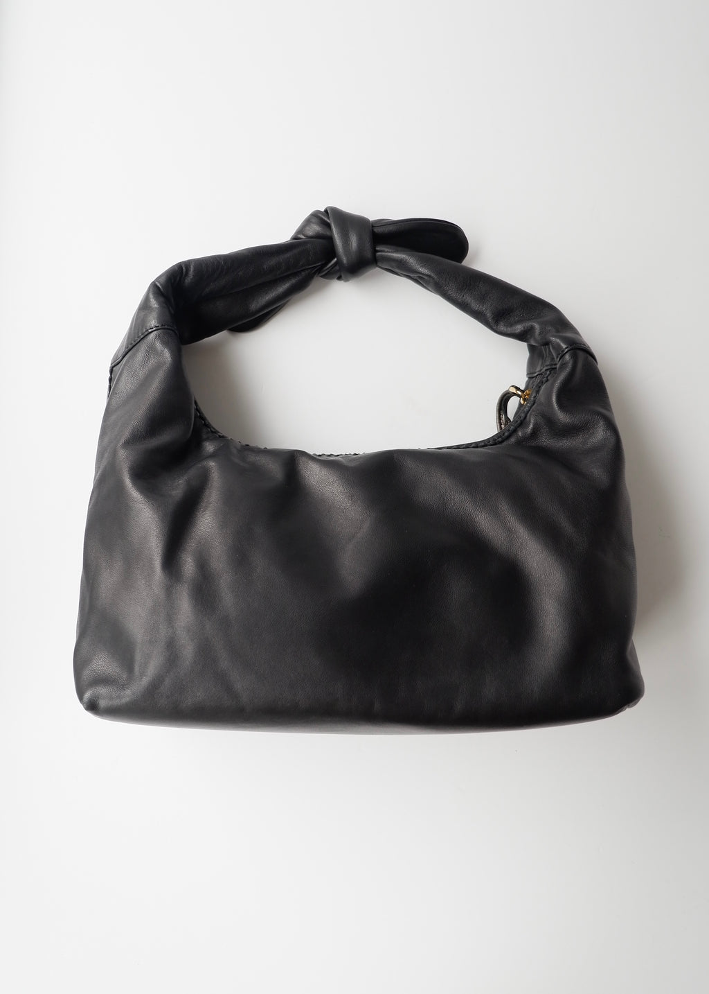 Preowned Loewe Black Leather Hobo Shoulder Bag