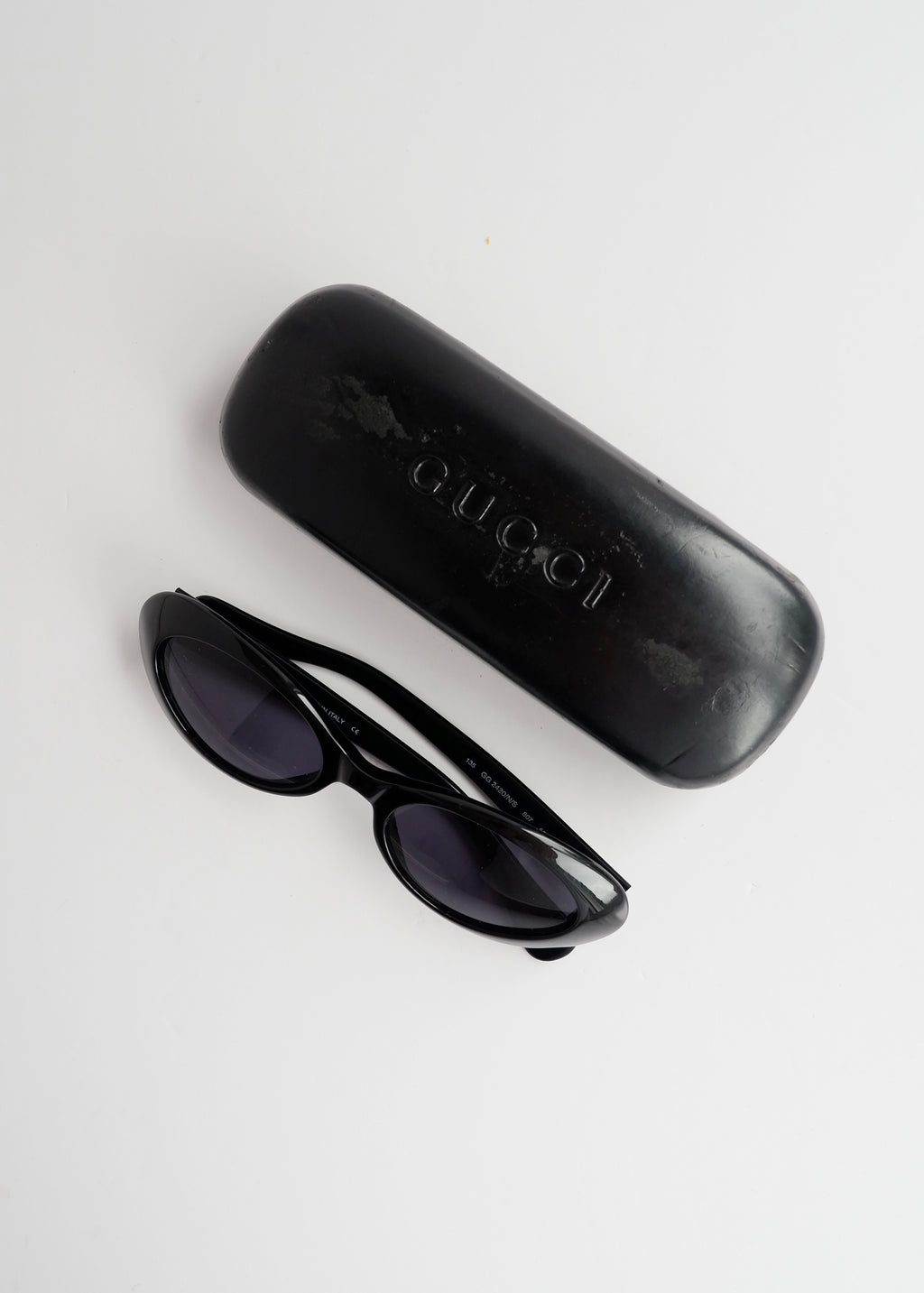 Authentic Preowned Vintage Gucci Black Oval Frame Sunglasses