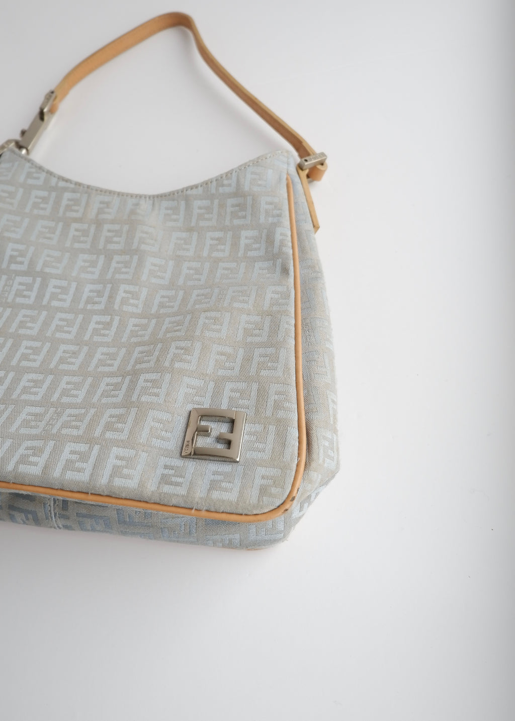 Authentic Preowned Fendi Blue/Beige Zucchino Tote Bag