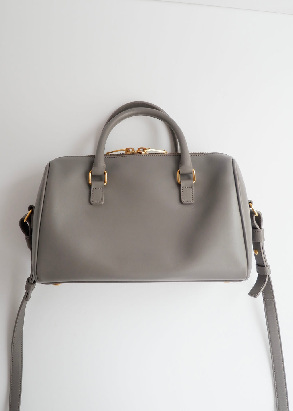 Authentic Preowned Saint Laurent Grey Leather Baby Two Way Duffle