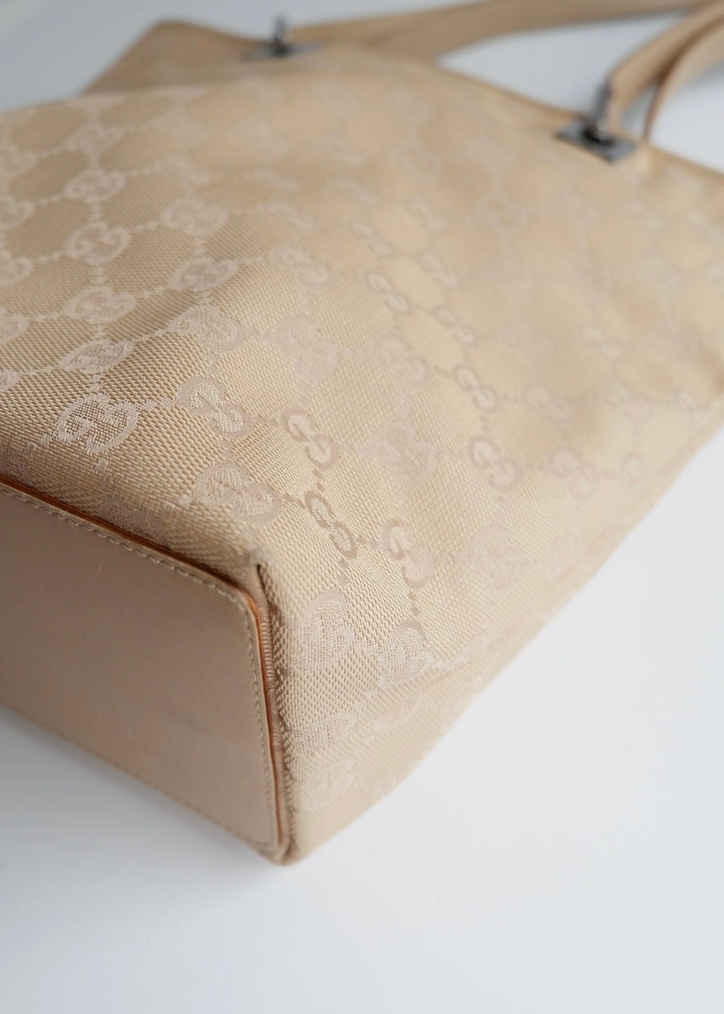 Authentic Preowned Gucci Light Beige GG Canvas Shoulder Tote