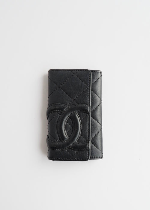 Authentic Preowned Chanel Black Leather Cambon Key Case