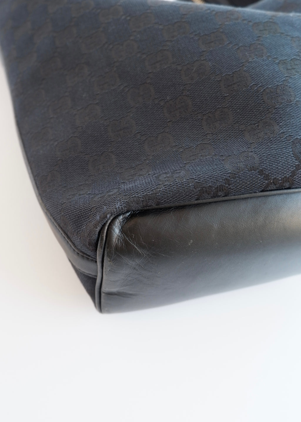 Authentic Preowned Gucci Black GG Canvas/ Leather Hobo Shoulder Bag
