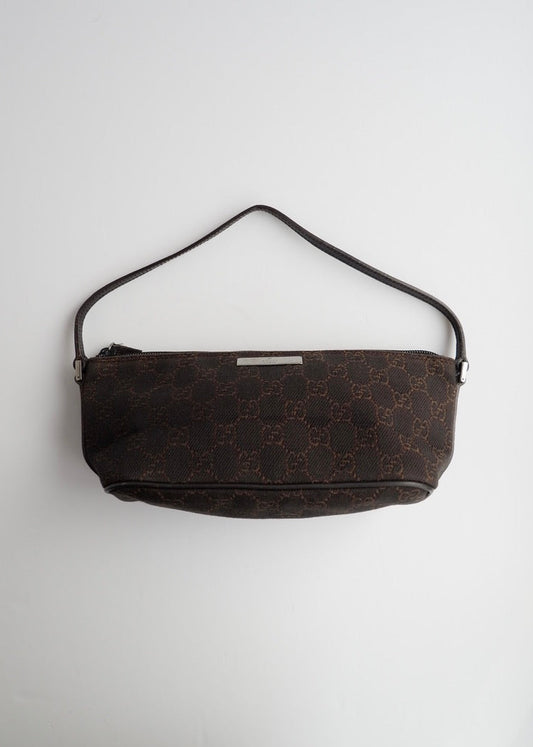 Authentic Preowned Gucci Brown GG Canvas Boat Pochette
