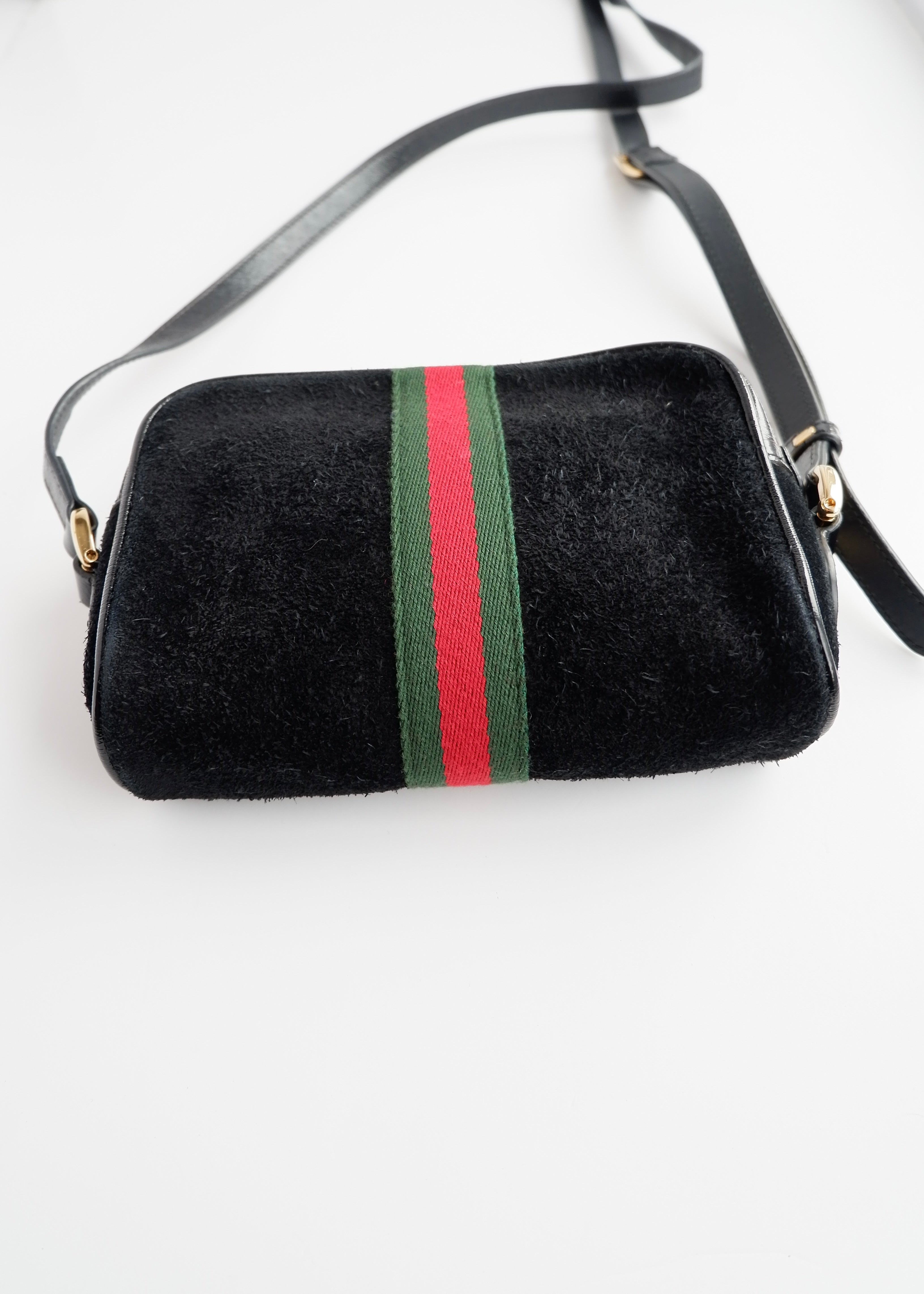 Authentic Preowned Gucci Black Suede Ophidia Mini Crossbody Bag