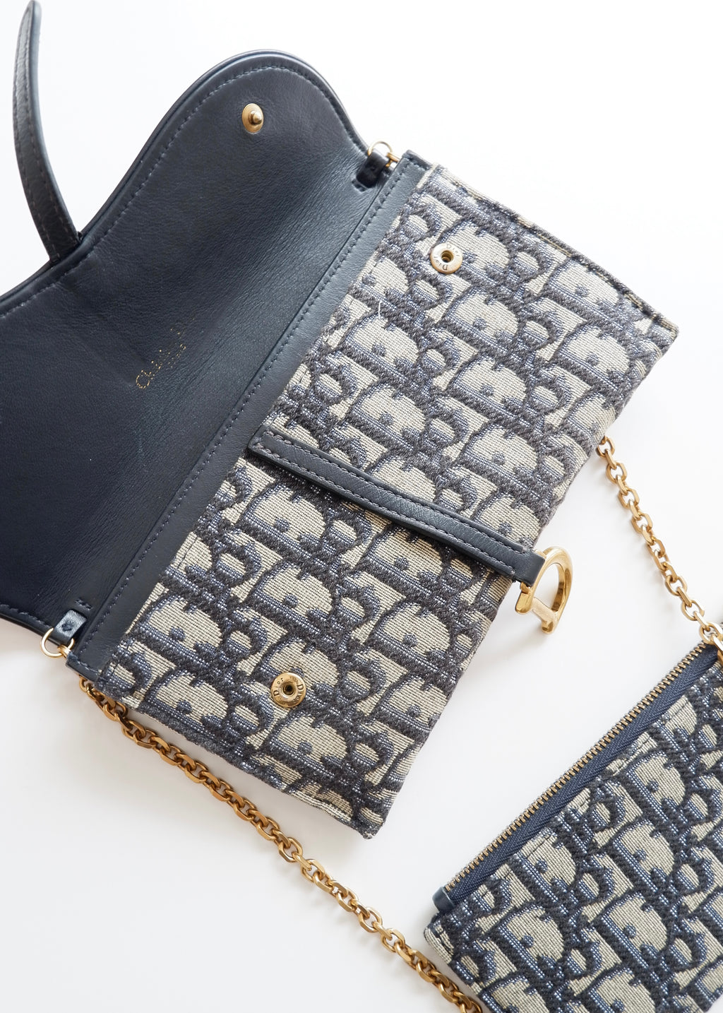 Authentic Preowned Dior Navy Oblique WOC Crossbody Bag