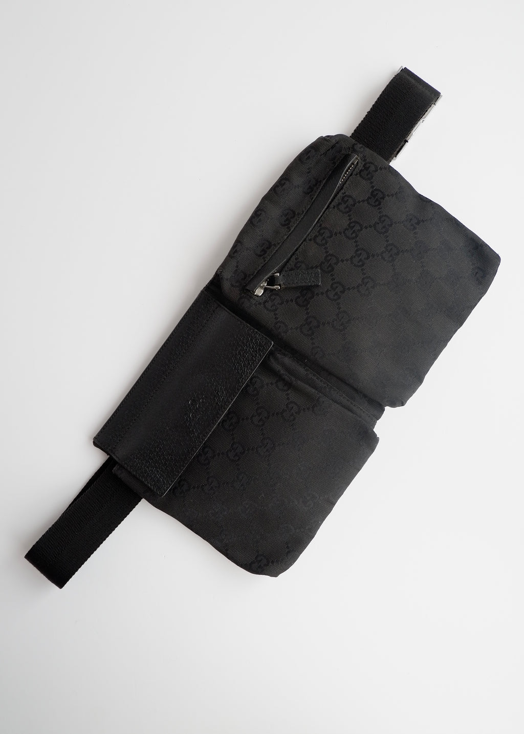 Authentic Preowned Gucci Black GG Canvas Belt Bag