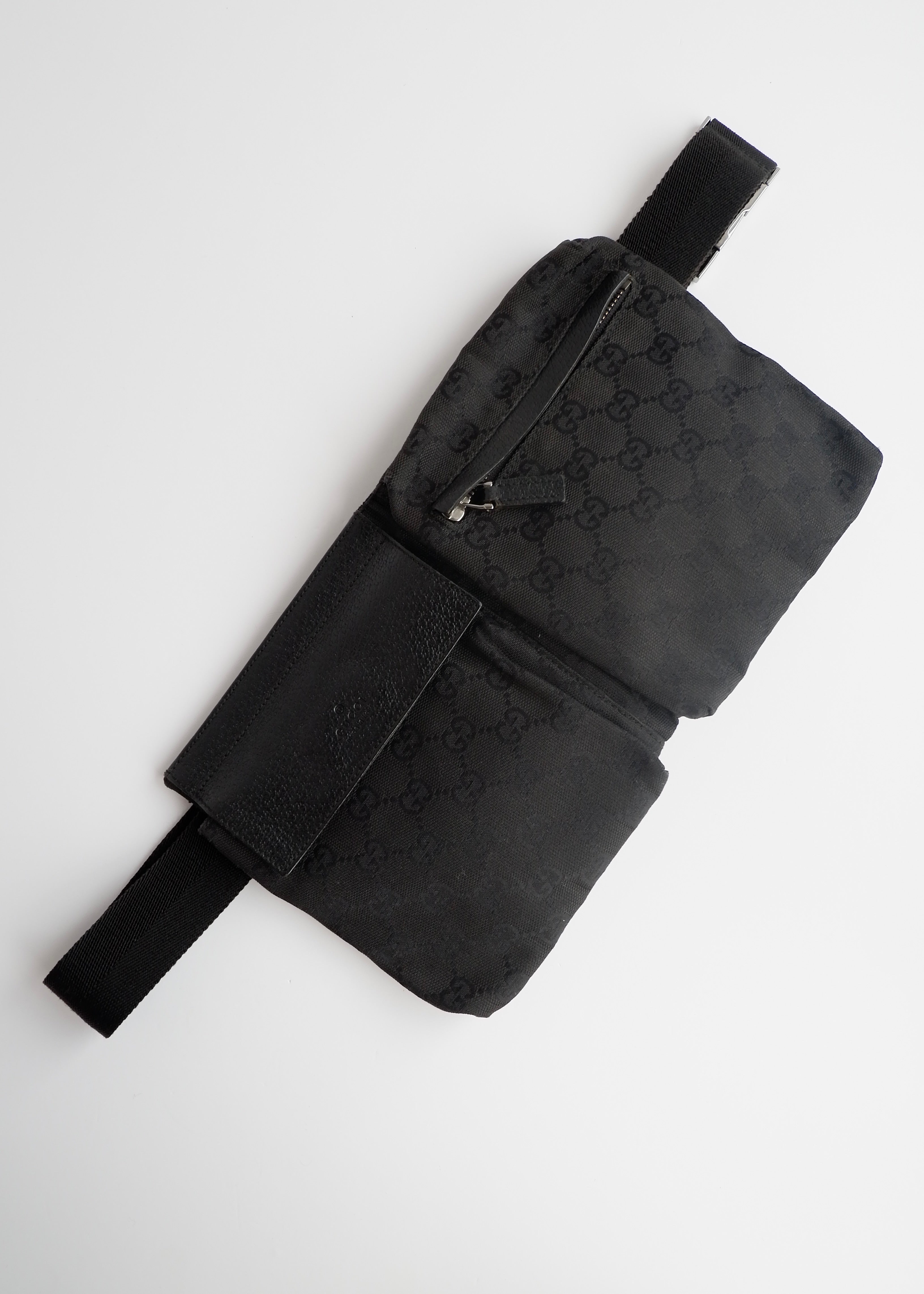 Authentic Preowned Gucci Black GG Canvas Belt Bag