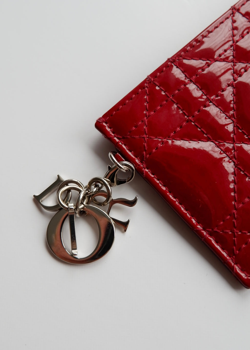 Authentic Preowned Dior Red Patent Leather Card Holder
