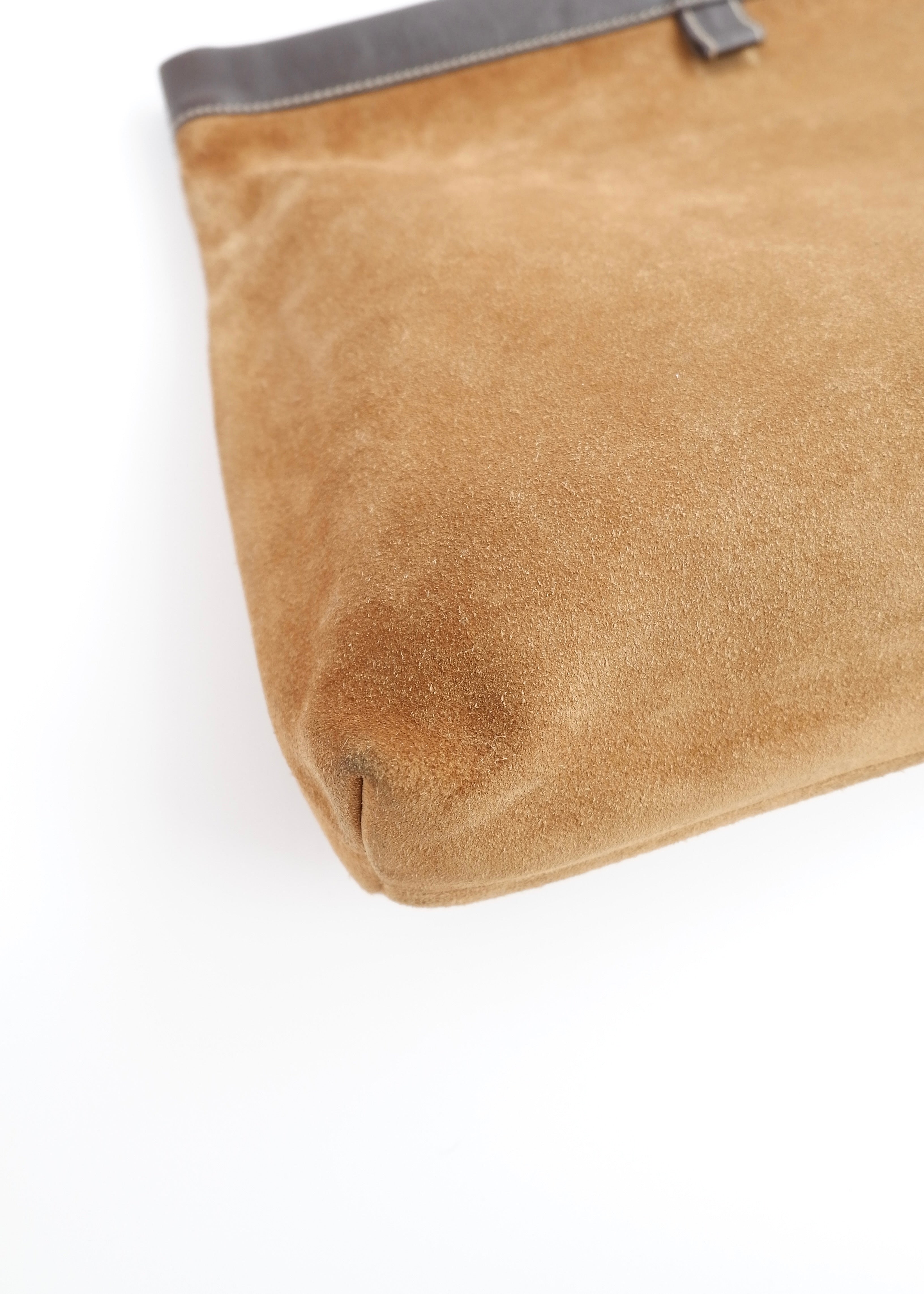 Authentic Preowned Loewe Brown Suede Oversized Clutch Bag