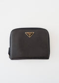 Authentic Preowned Prada Black Saffiano Leather Compact Zip Around Wallet