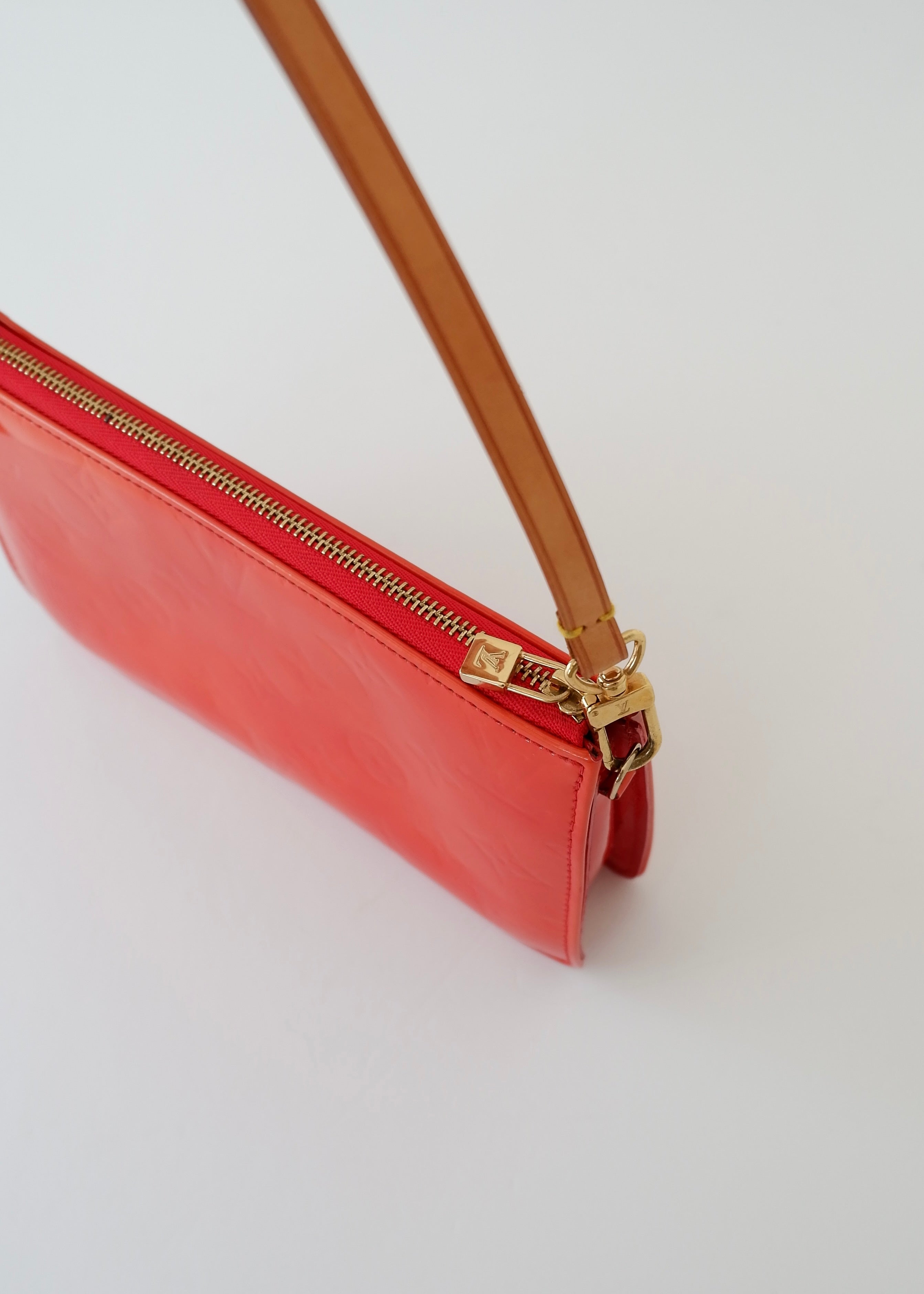 Authentic Preowned Louis Vuitton Red Vernis Lexington Pochette Shoulder Bag