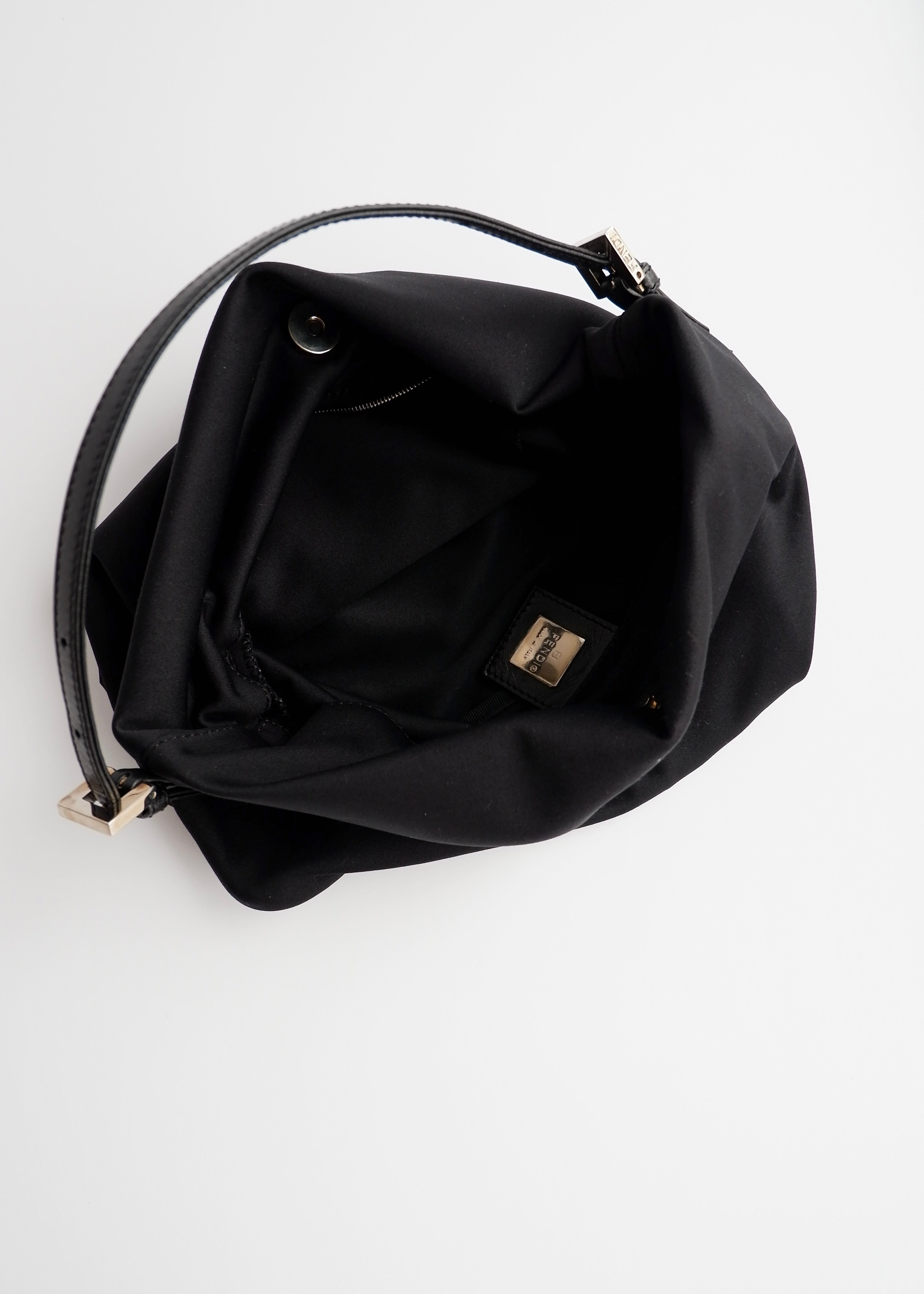 Authentic Preowned Fendi Black Neoprene Hobo Shoulder Bag