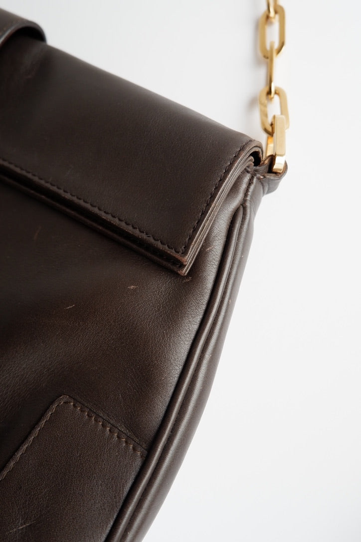 Authentic Preowned Gucci Brown Leather Shoulder Bag