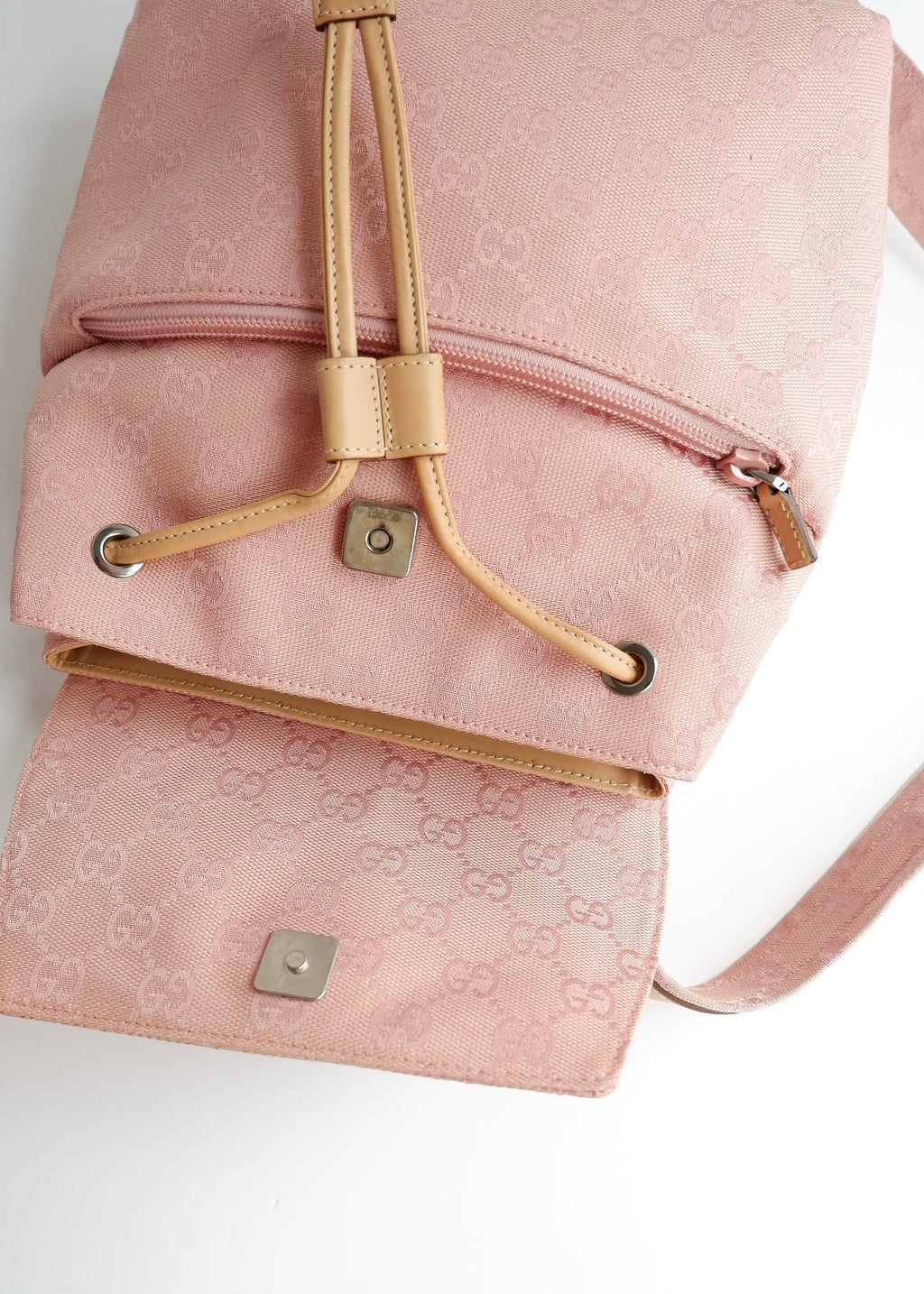 Preowned Vintage Gucci Pink GG Canvas Mini Backpack