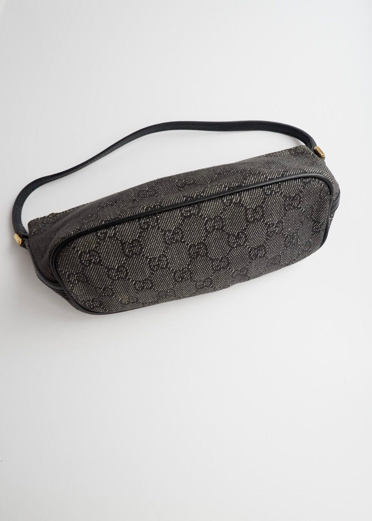 Authentic Preowned Gucci Black GG Canvas Boat Pochette