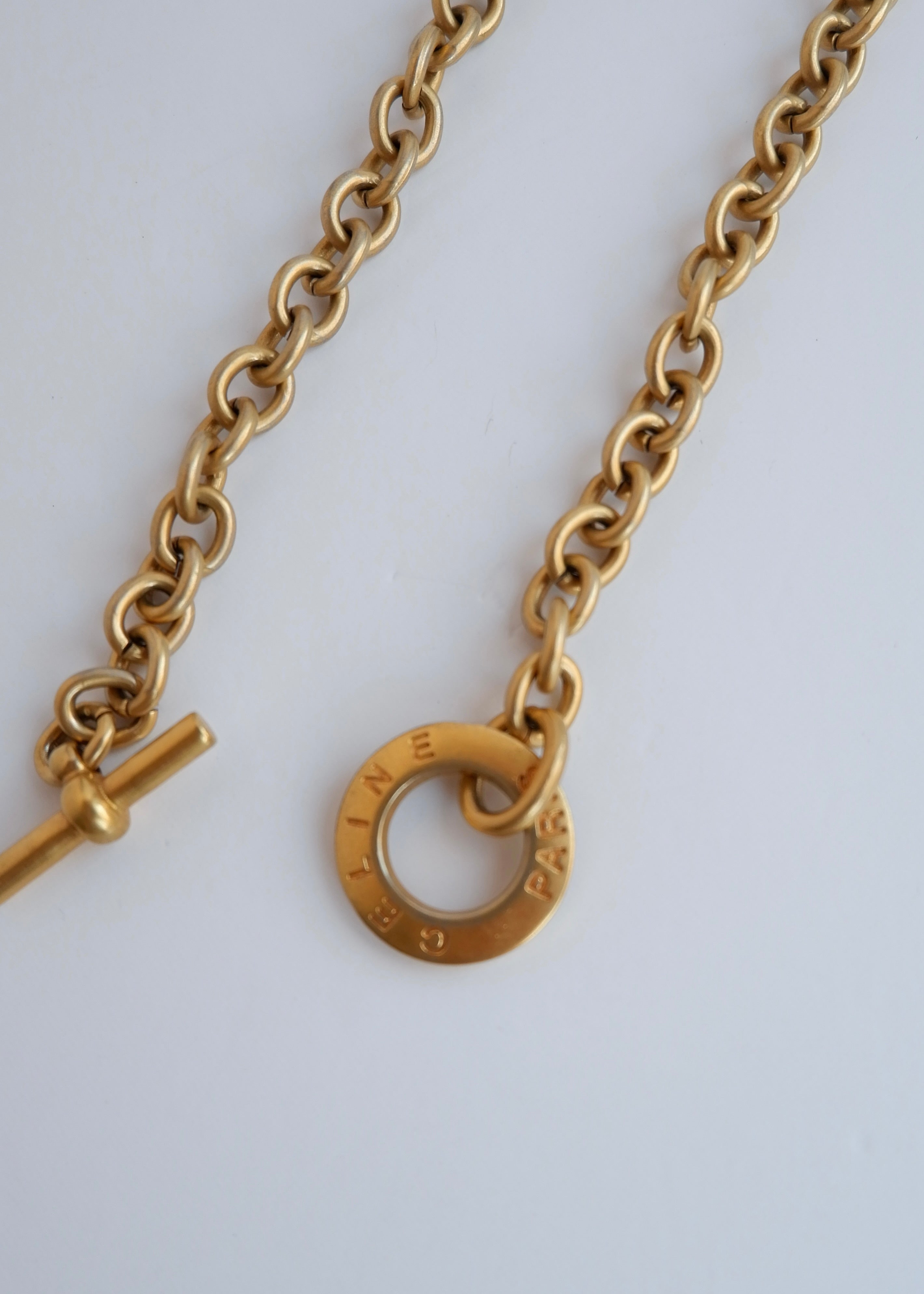 Ceinture chaîne vintage Céline authentique d'occasion, ton or
