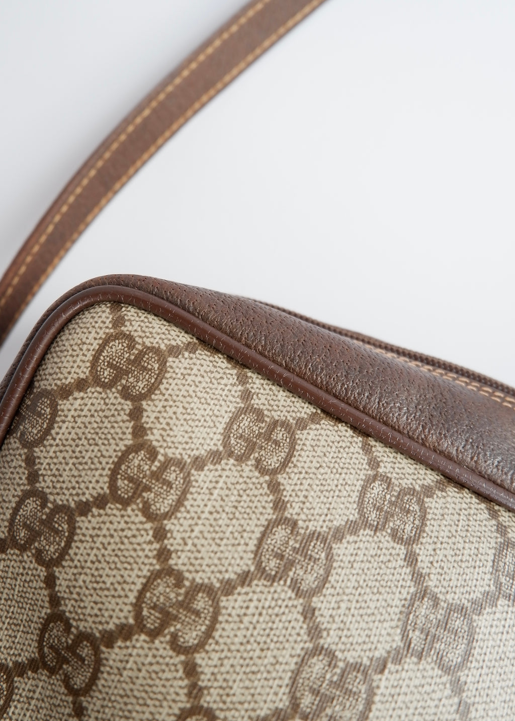 Authentic Preowned Vintage Gucci Brown GG Coated Canvas Crossbody Bag