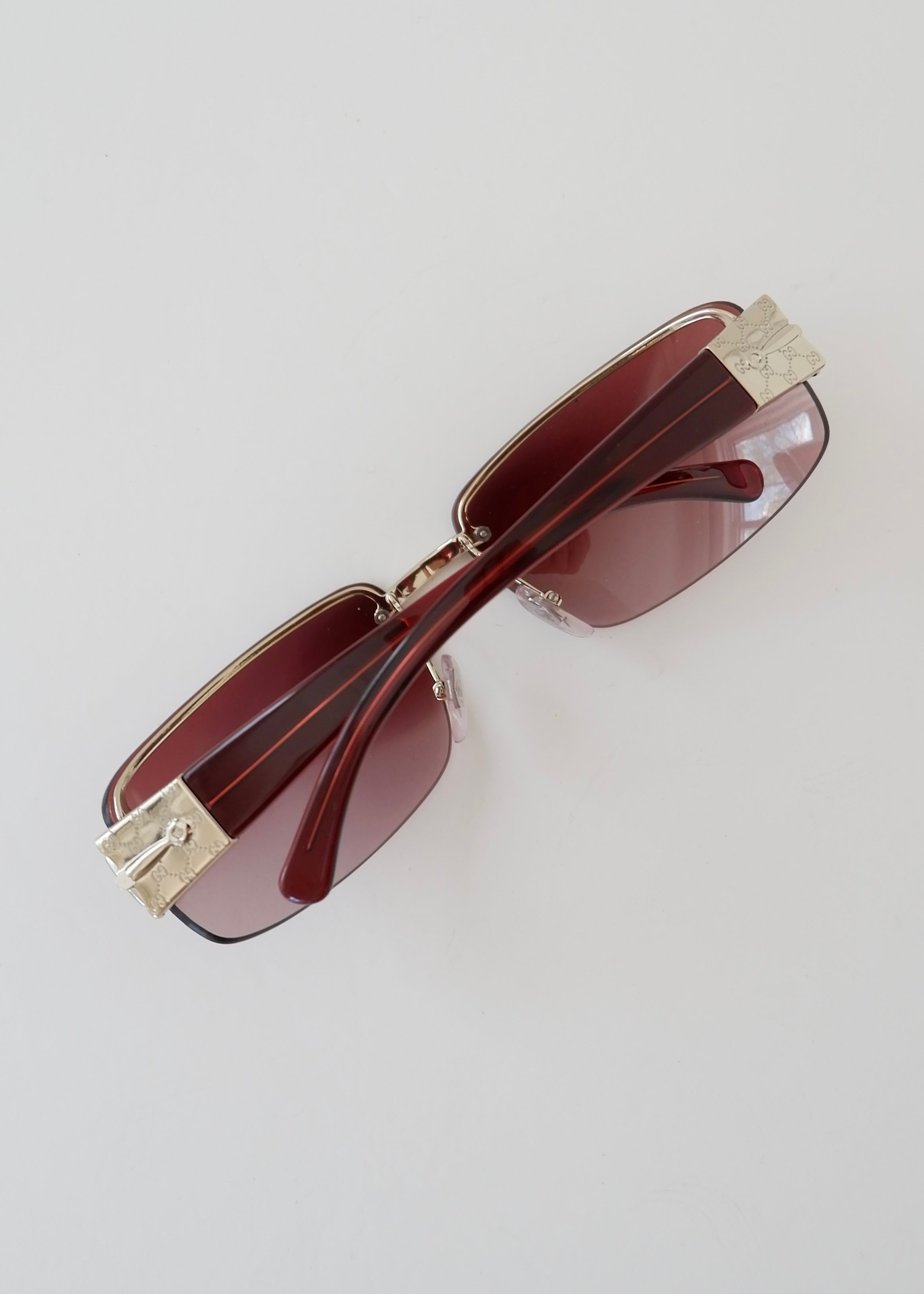 Authentic Preowned Gucci Burgundy Frameless Sunglasses