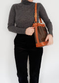 Authentic Preowned Vintage Celine Brown Macadam Bucket Crossbody Bag