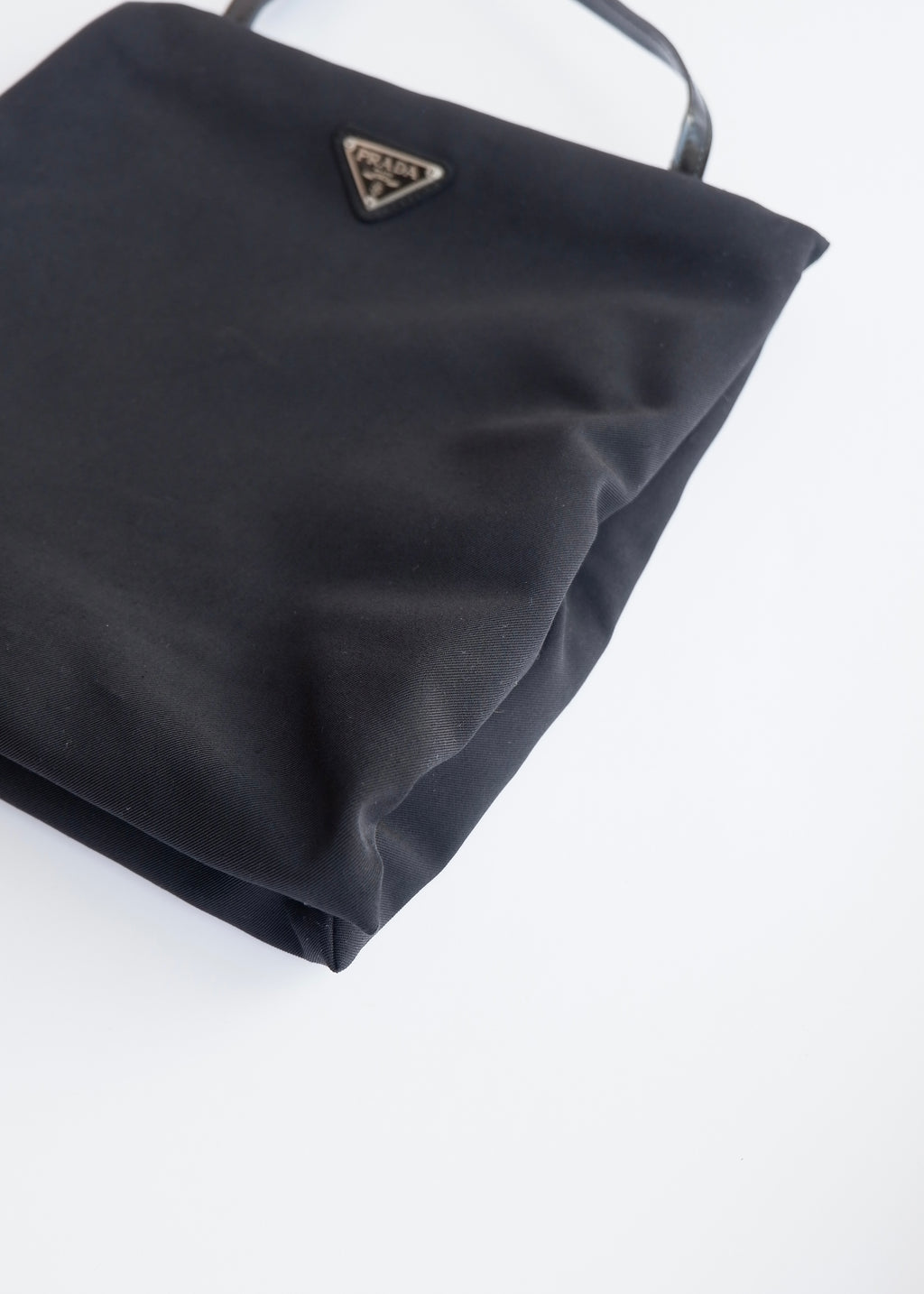 Authentic Preowned Prada Black Fabric Long Strap Kisslock Shoulder Bag