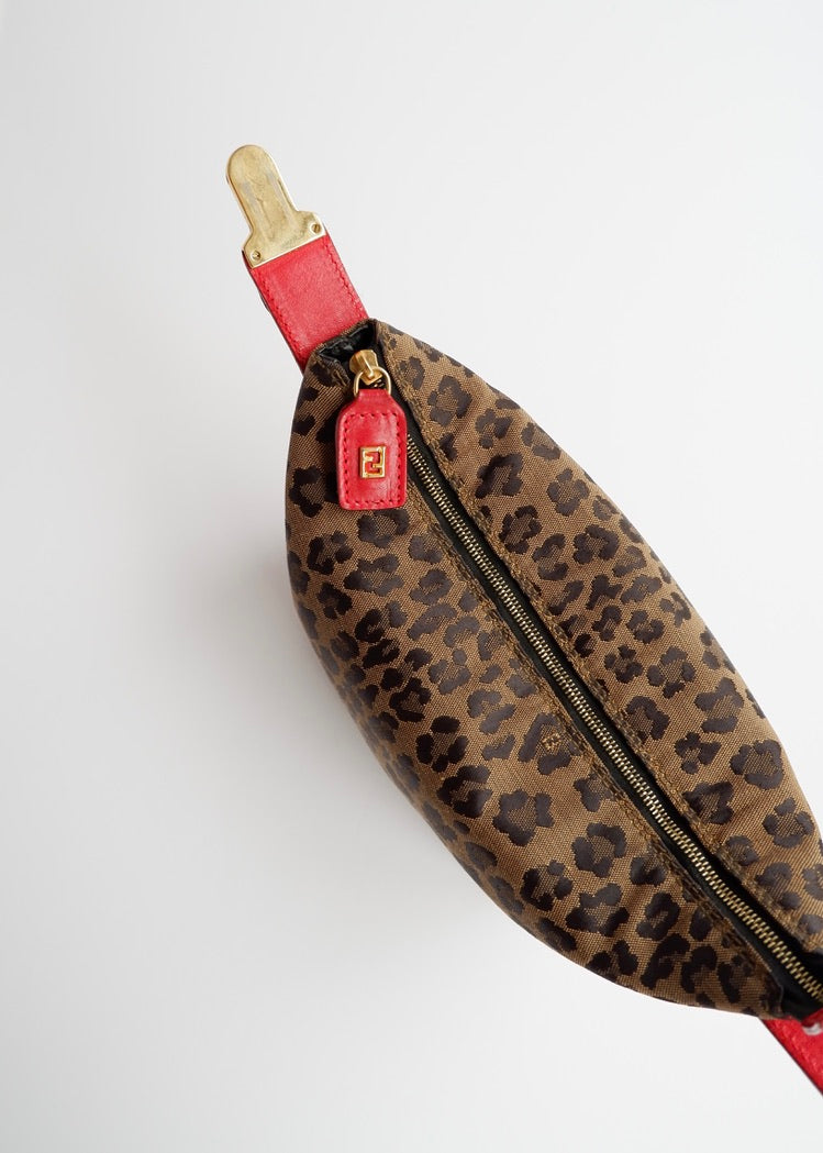 Authentic Preowned Vintage Fendi Animal Print Hand Pouch