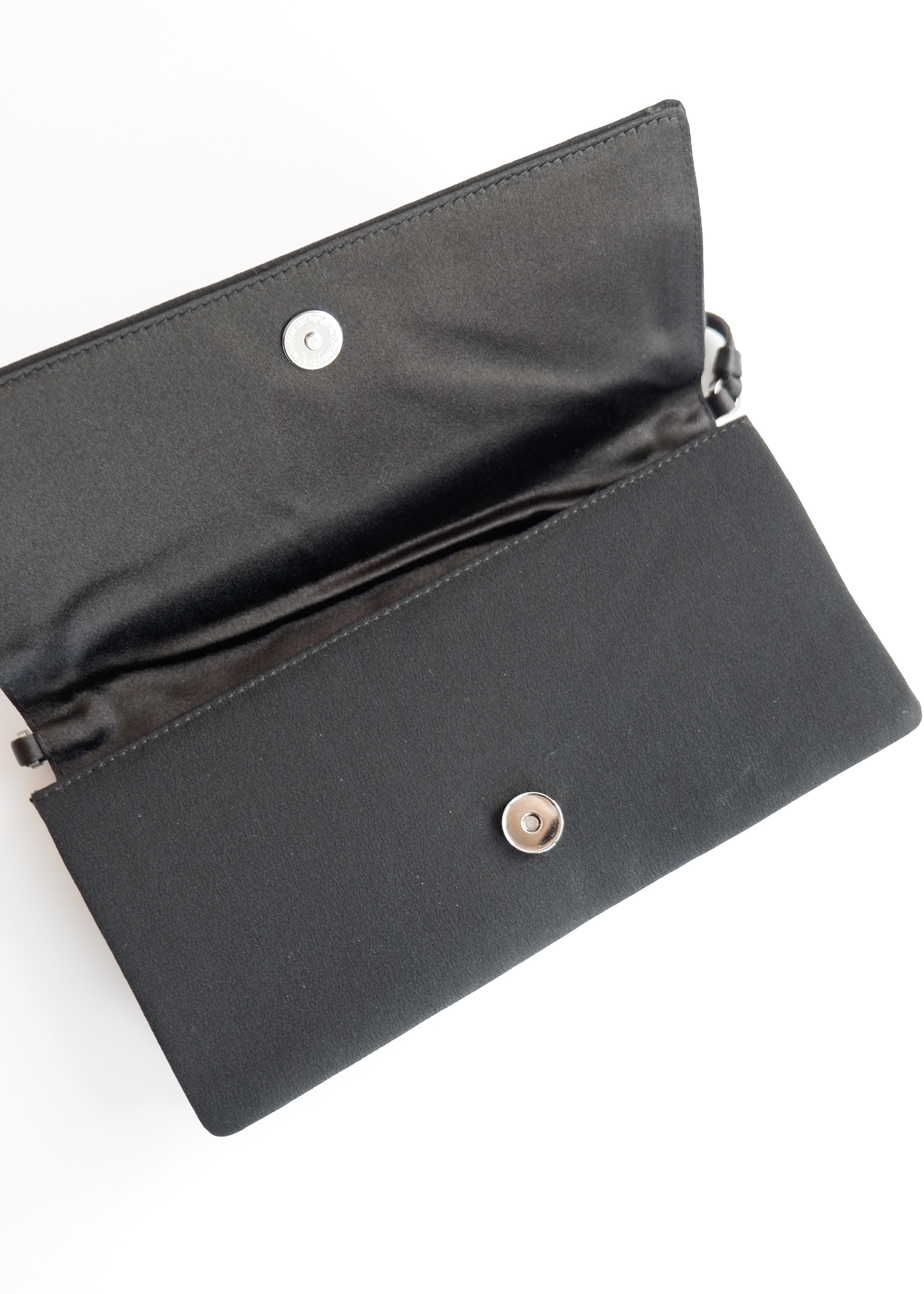 Authentic Preowned Prada Black Satin Bow Detail Handbag