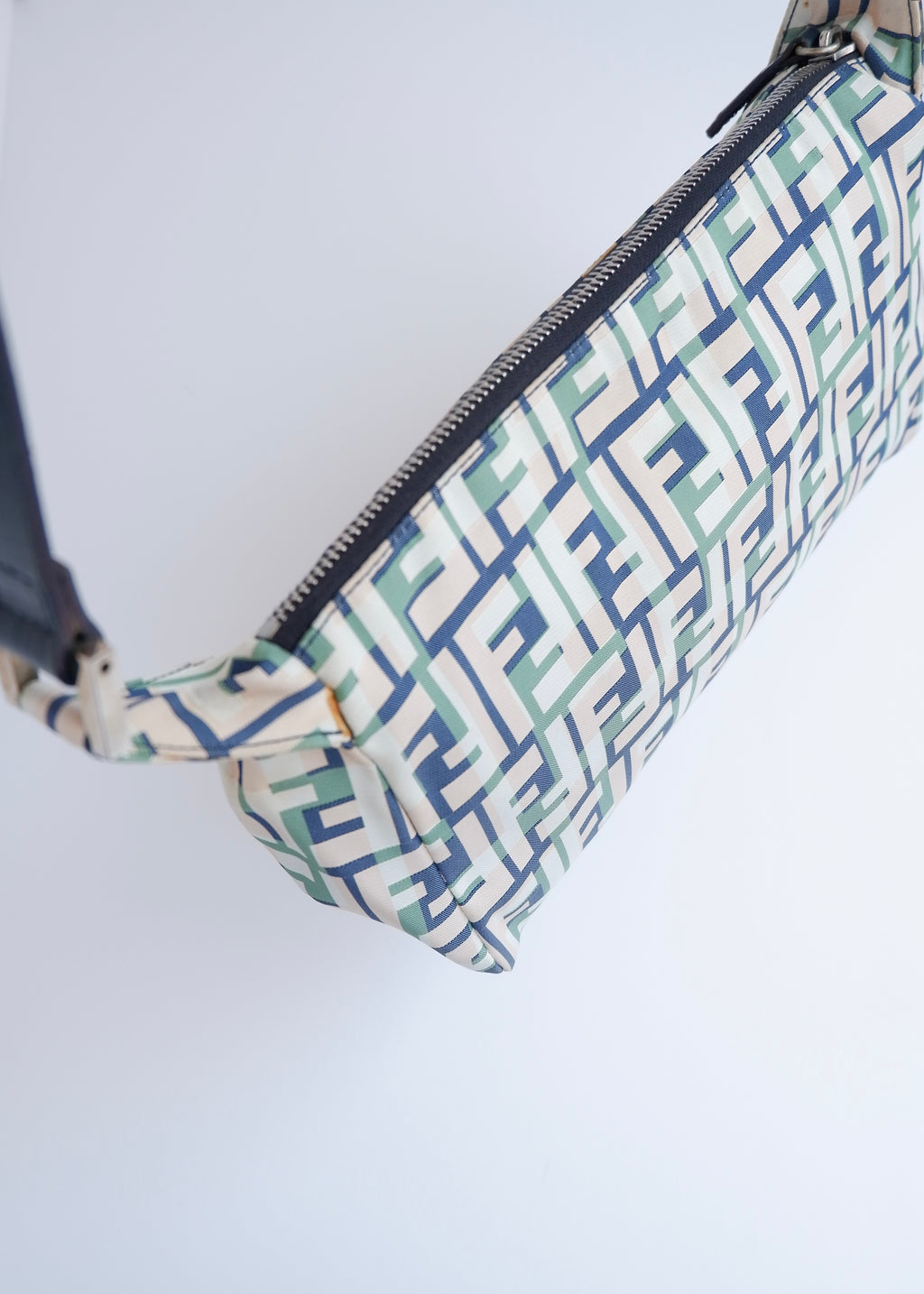 Authentic Preowned Fendi Multi Color Zucca Canvas Shoulder Bag